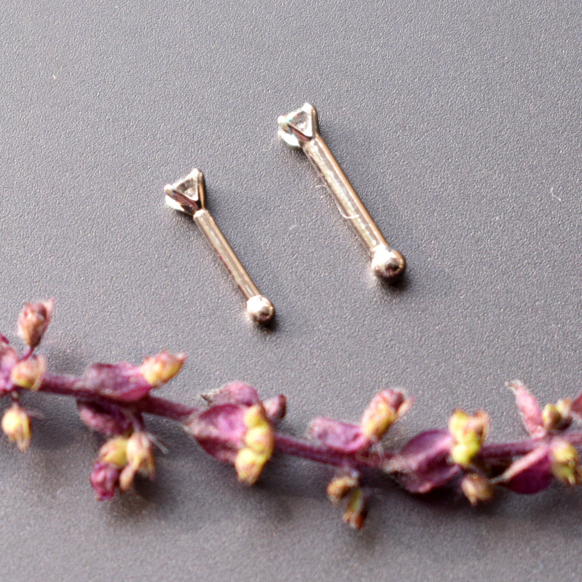 Diamond Nose Bone Stud 14g 16g 18g