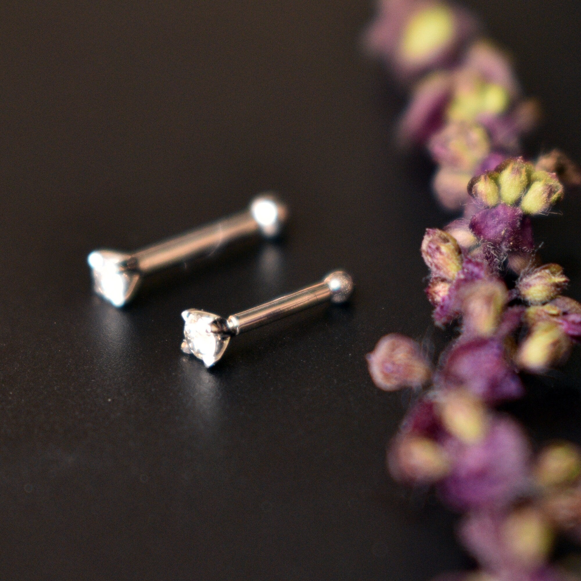 Diamond Nose Bone Stud 14g 16g 18g