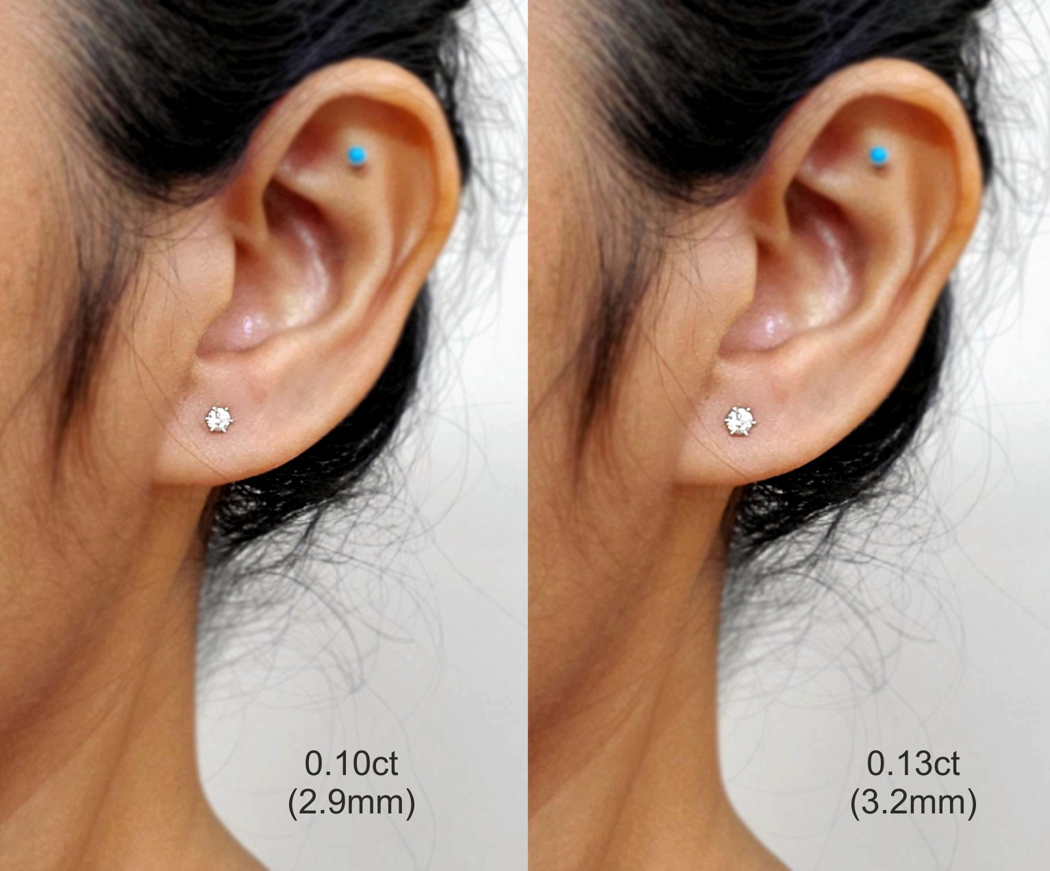 Half Flatback 20g Diamond Stud