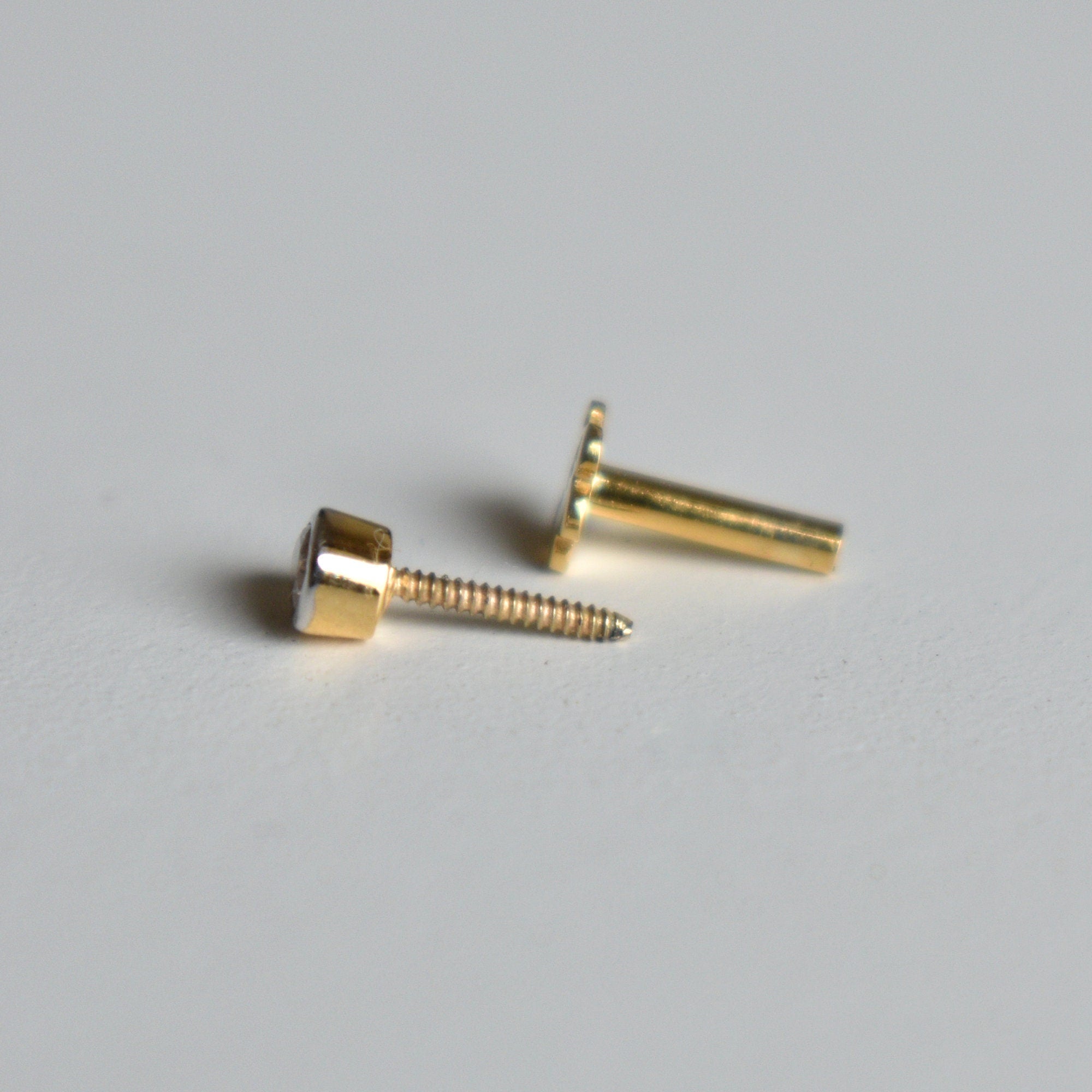 3x2 mm Natural Pear Diamond Flatback Earring in 14k Solid Gold
