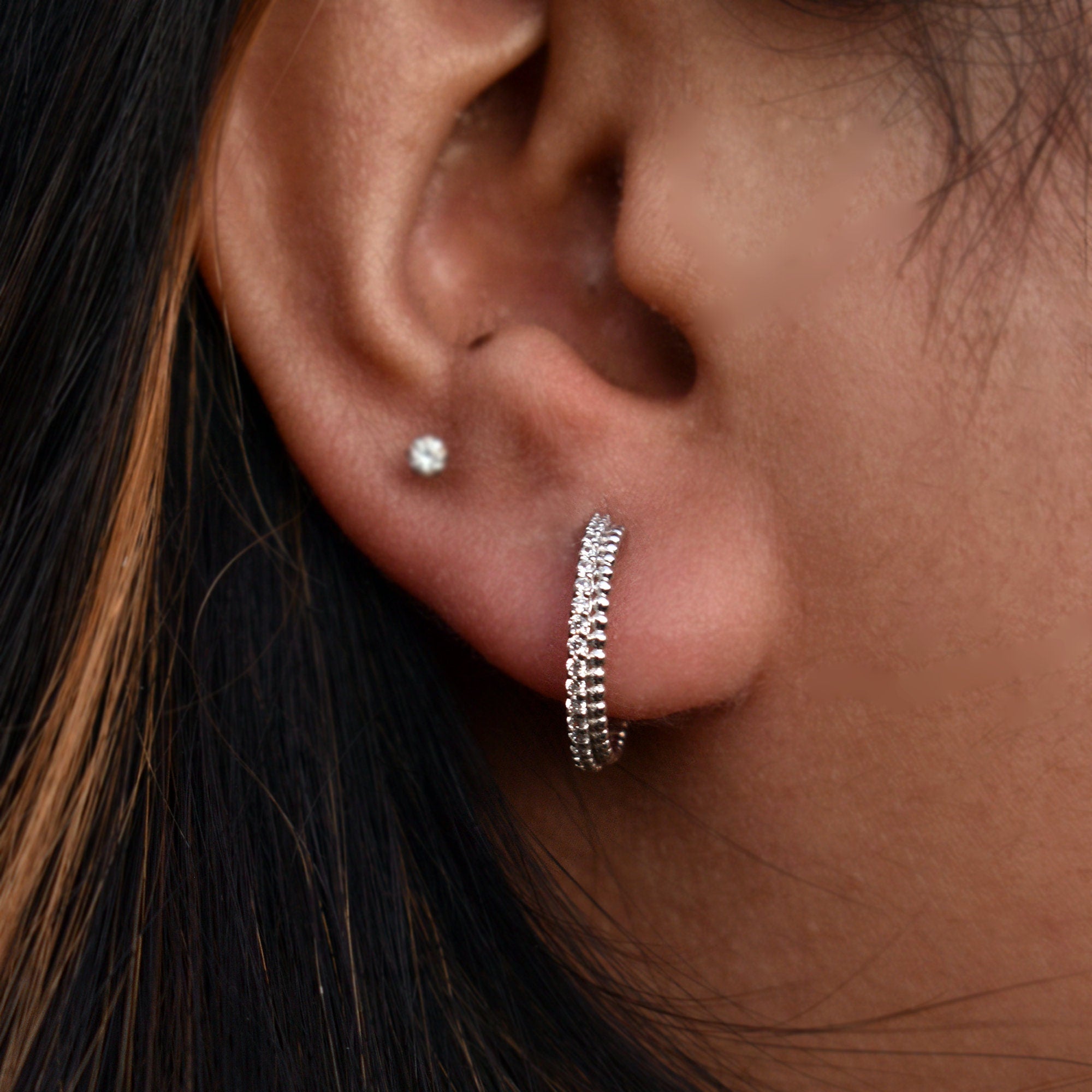 6mm-13mm Natural BLACK Diamond Clicker with Milgrain