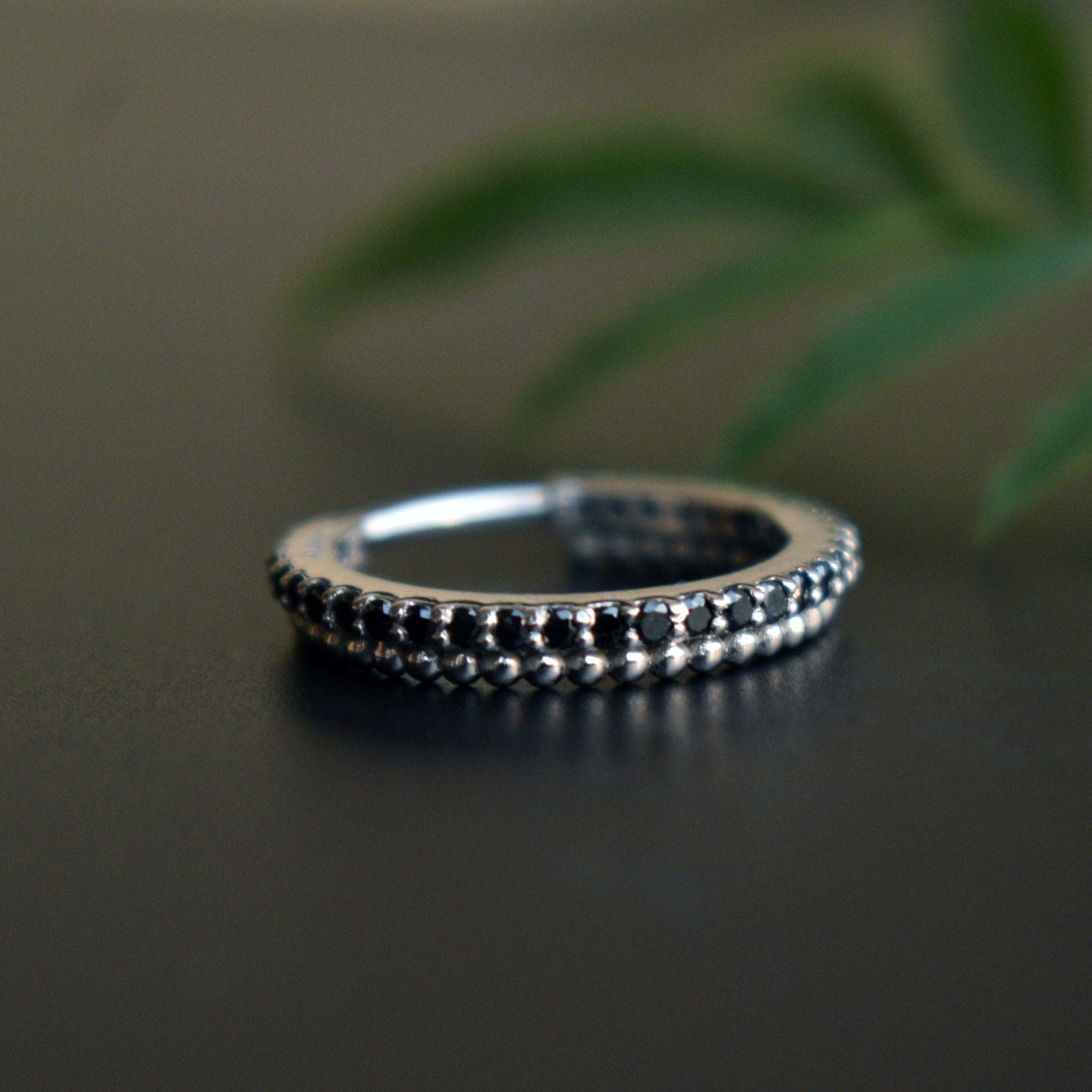 6mm-13mm Natural BLACK Diamond Clicker with Milgrain