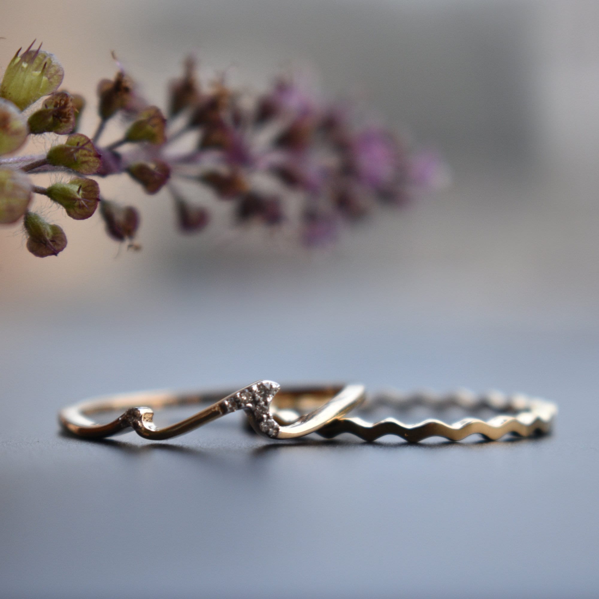 Ocean & Wave Ring Set