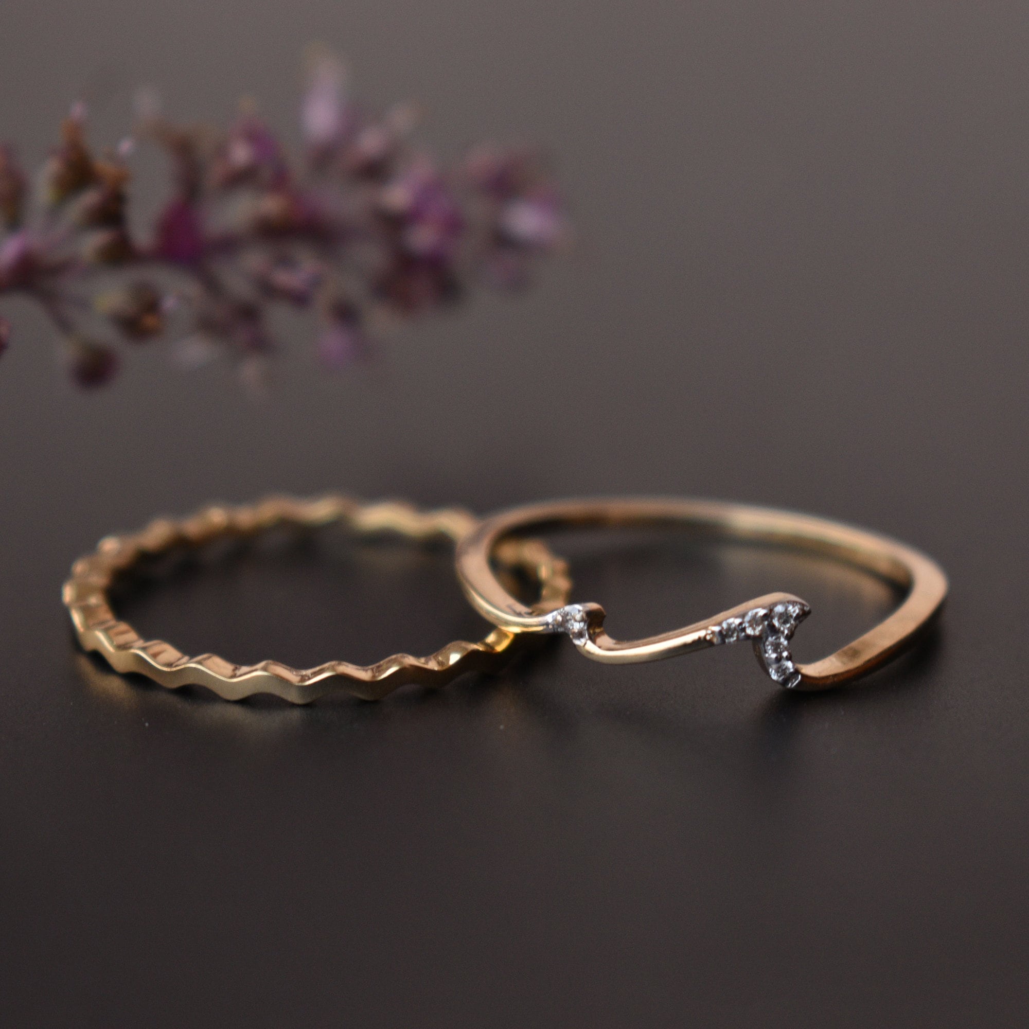 Ocean & Wave Ring Set