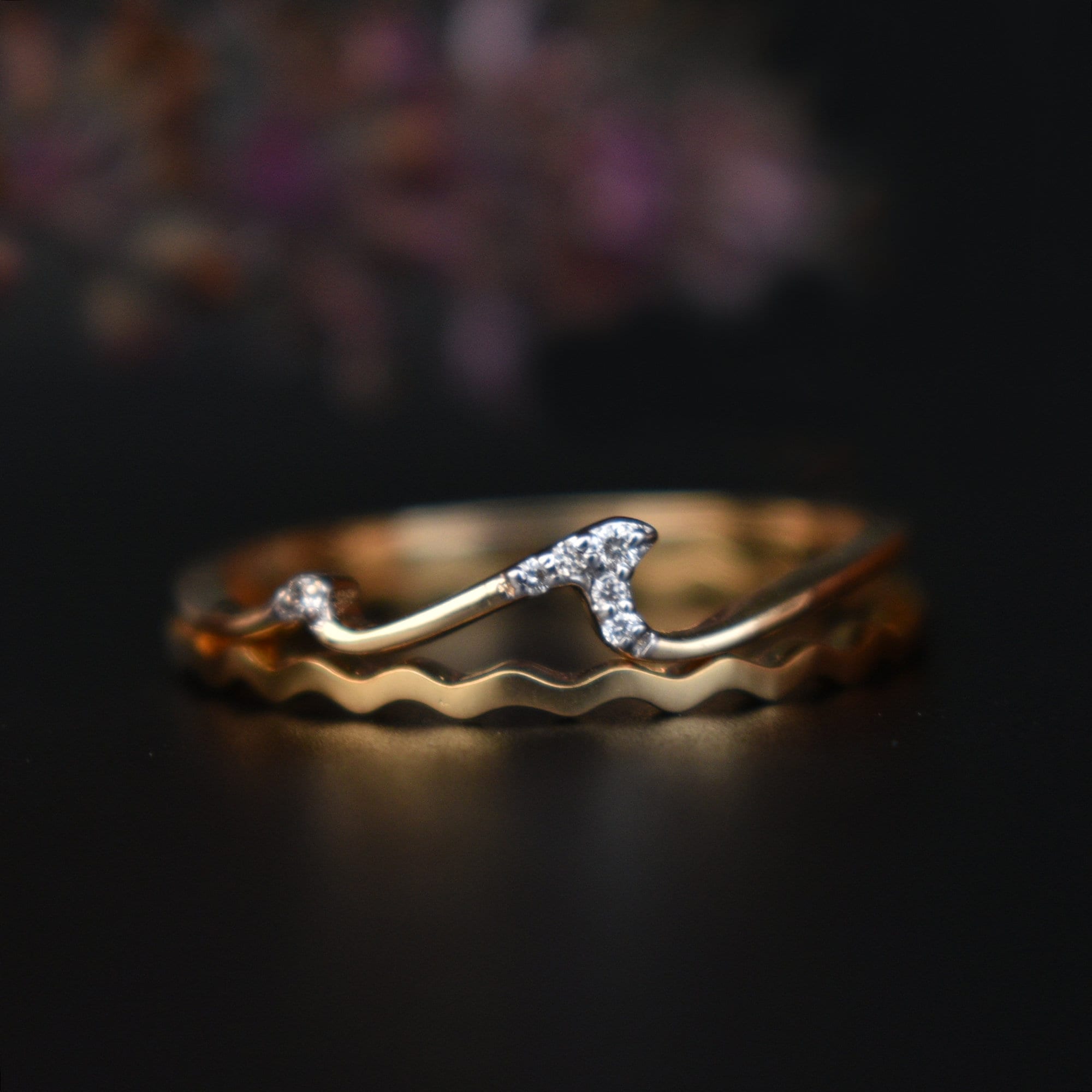 Ocean & Wave Ring Set