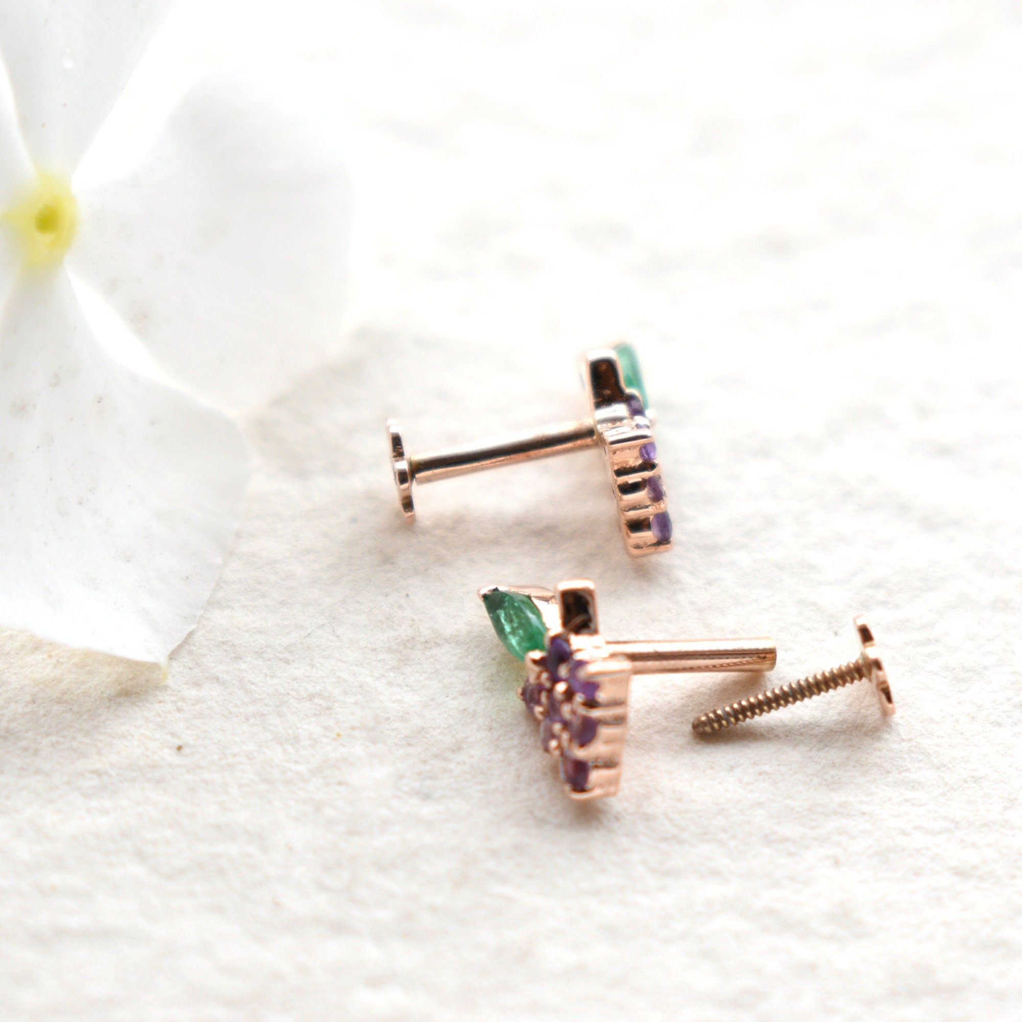 Amethyst & Emerald Grape Earrings