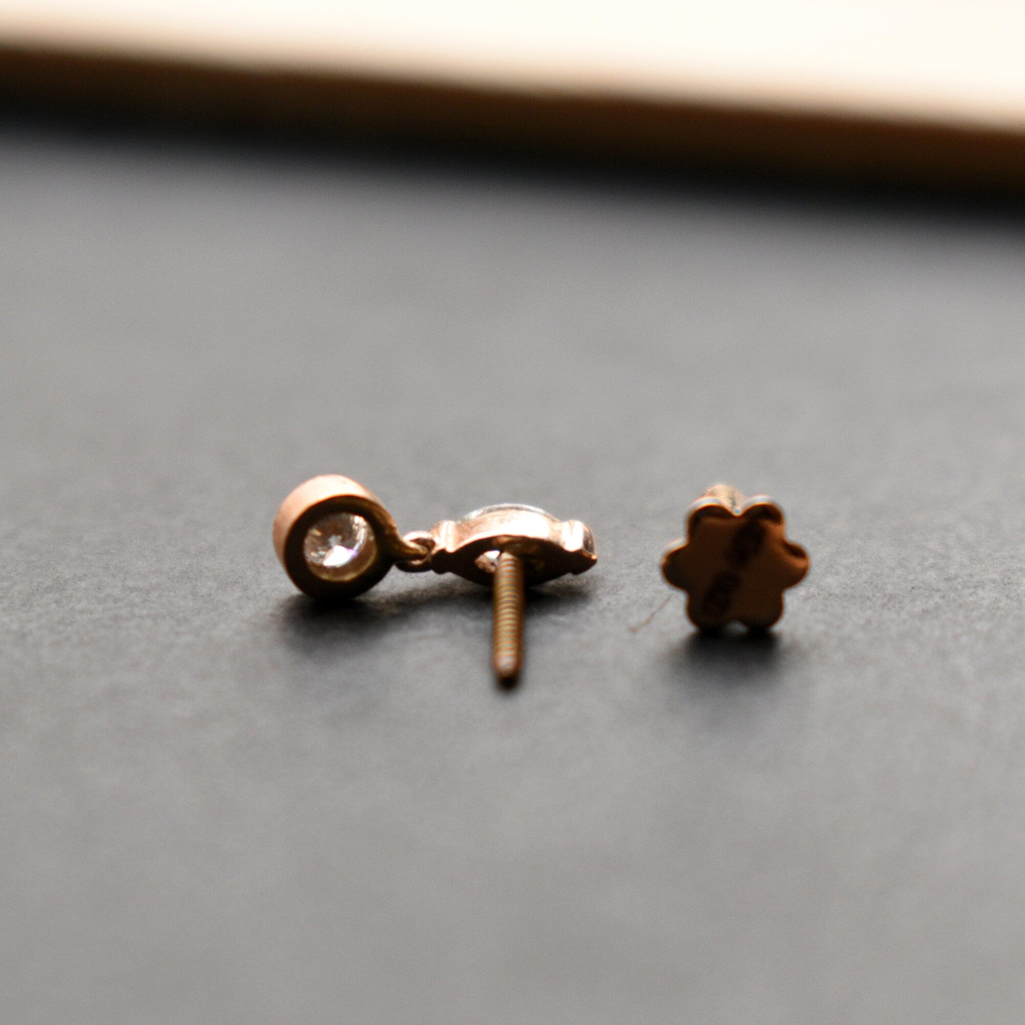 Round & Marquise Diamond Tiny Natural Dangle Earring
