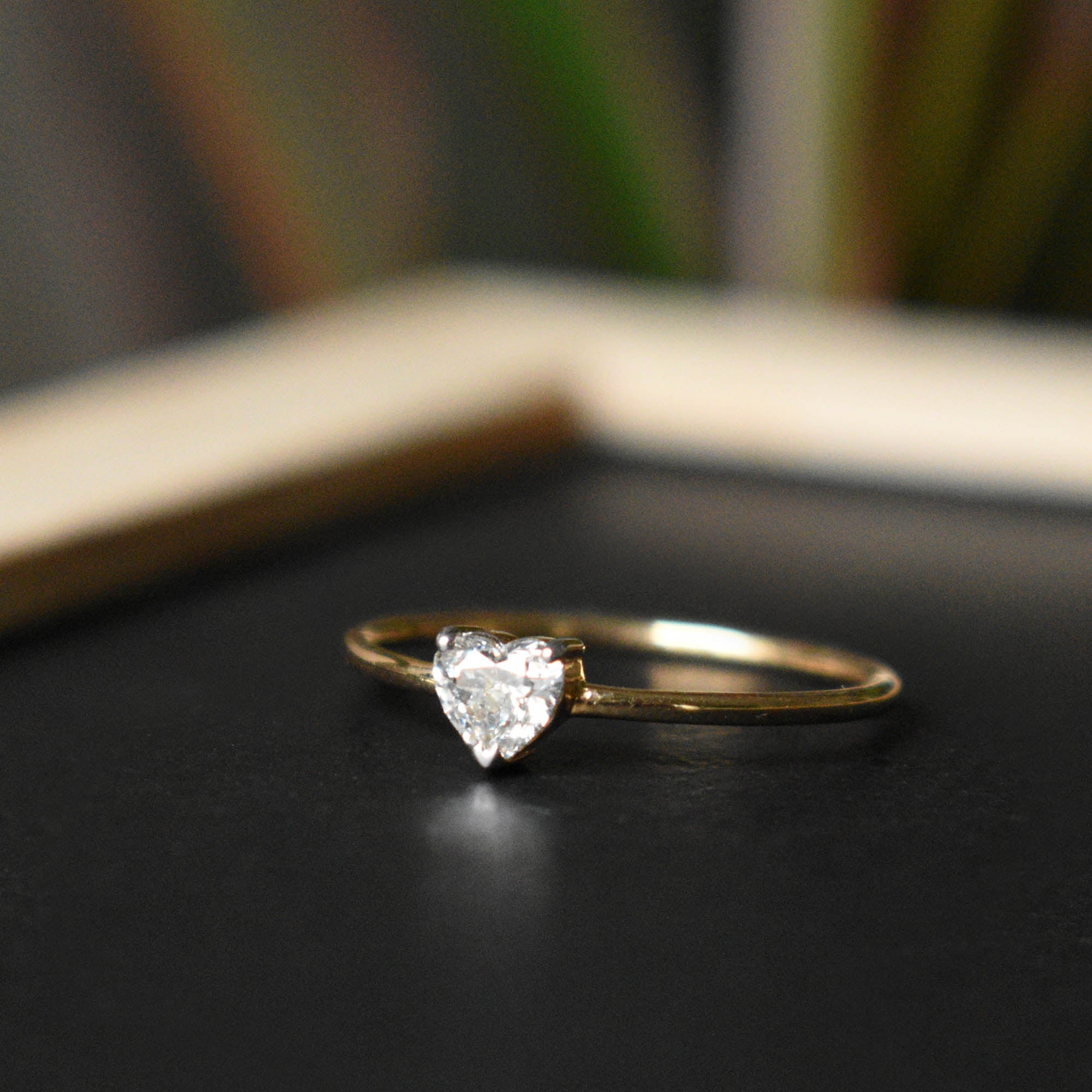 Canadian Diamond Dainty Engagement Ring with Accents