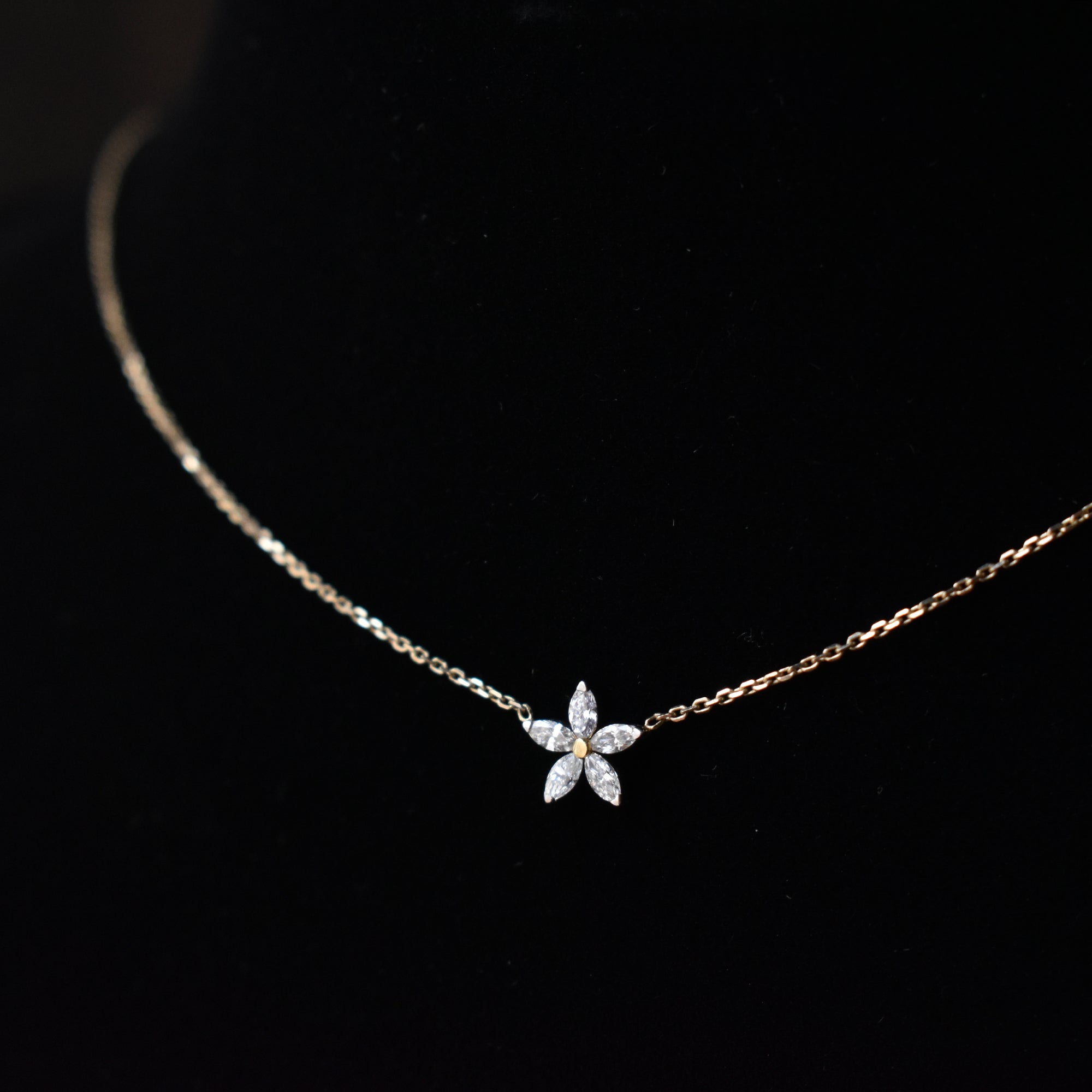 Marquise Diamond Flower Necklace