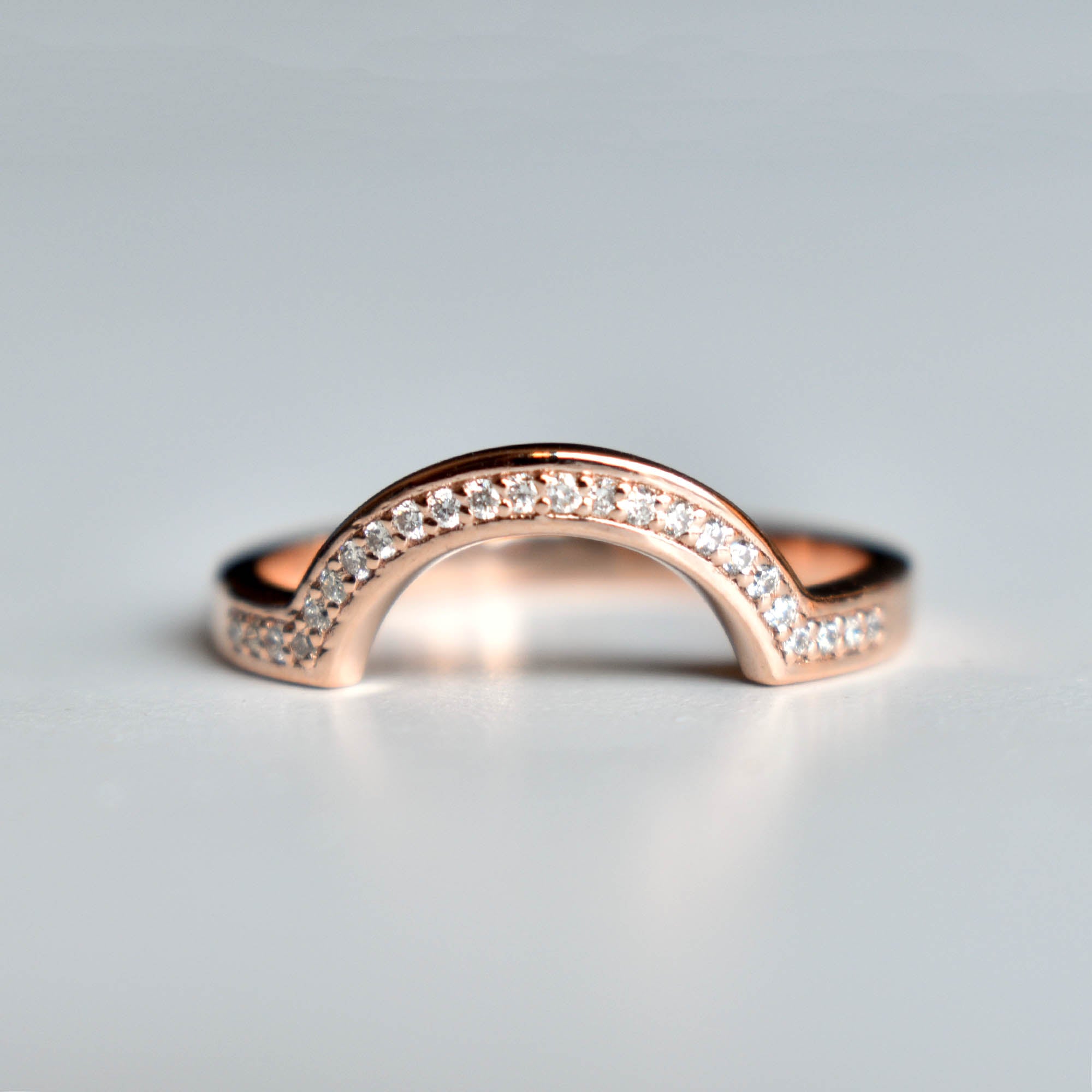 Curved Pave Diamond Nesting Band