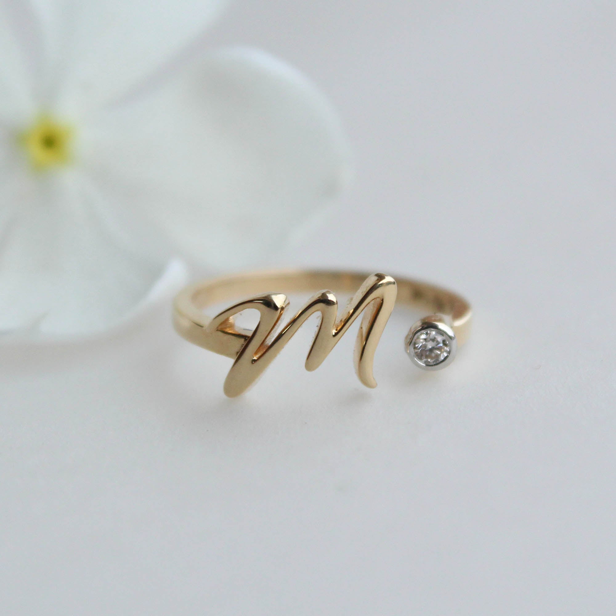 Custom Lower Case Initial Open Ring