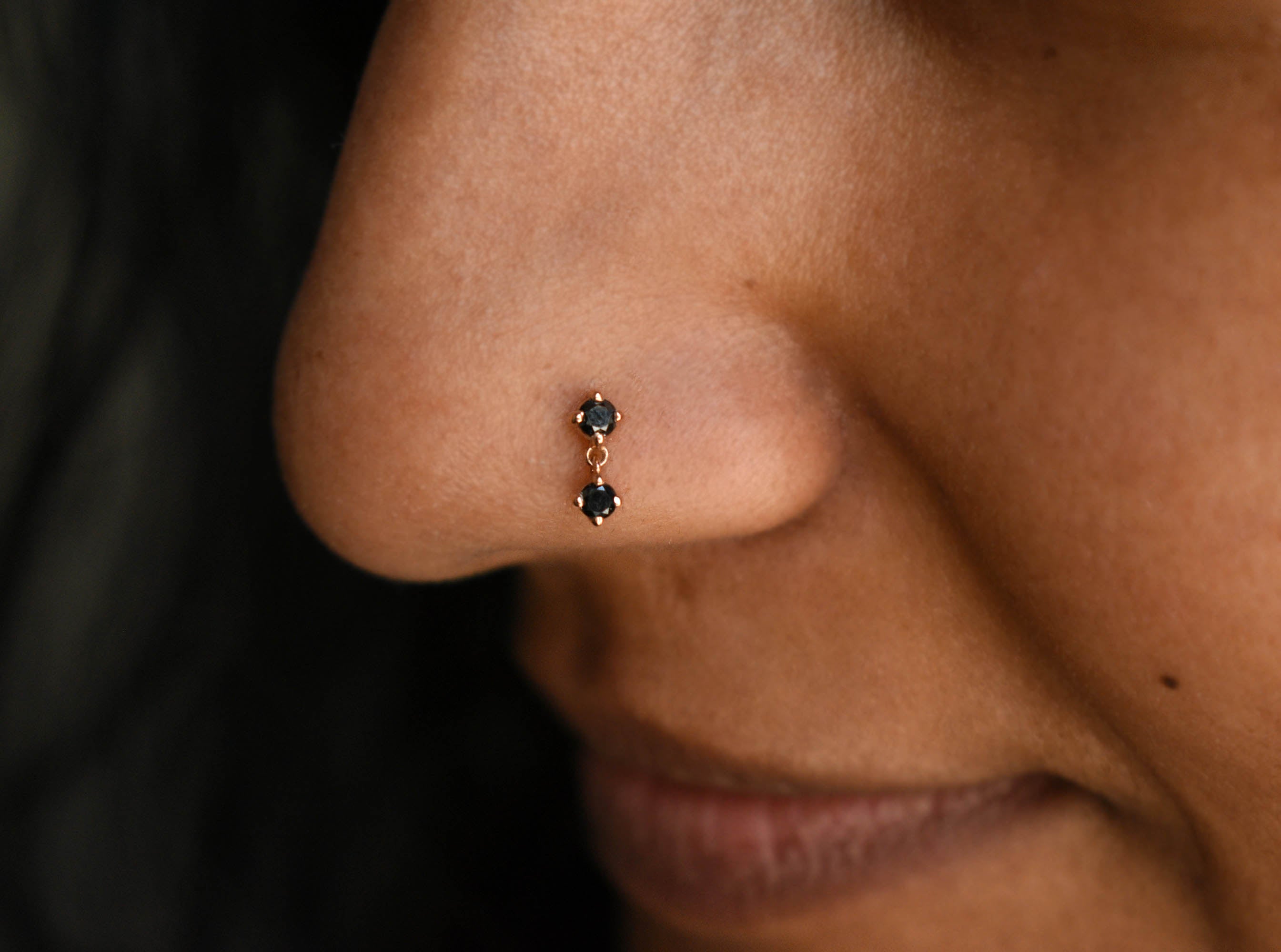 Natural Black Diamond Tiny Dangle Earring Abhika Jewels