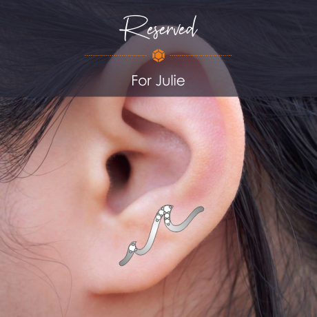 Reserved for Julie - 14k Solid Gold Wave Flatback Stud