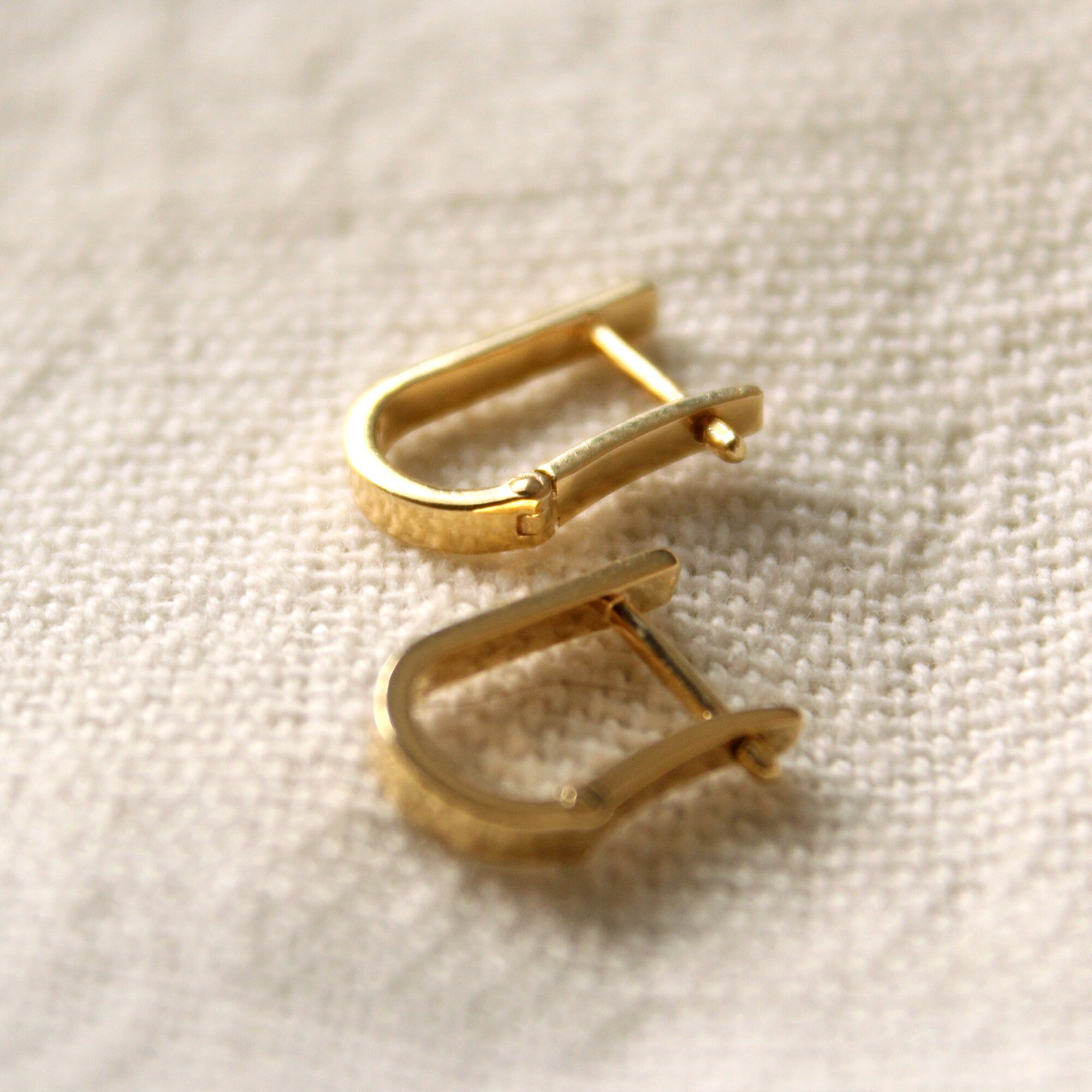 2mm Solid Gold U Ear Wrap, Latch Back Earring Abhika Jewels