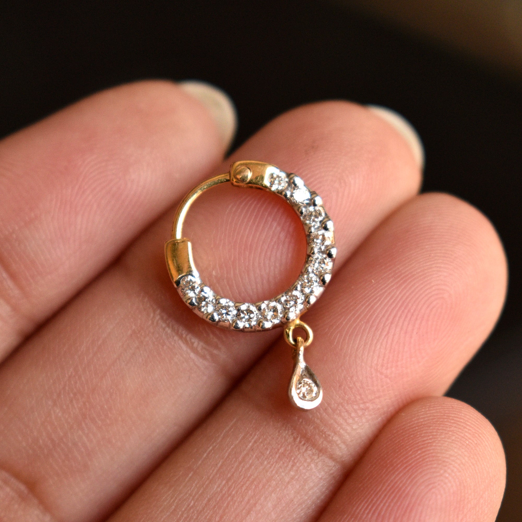 Diamond stone nose ring Clearance