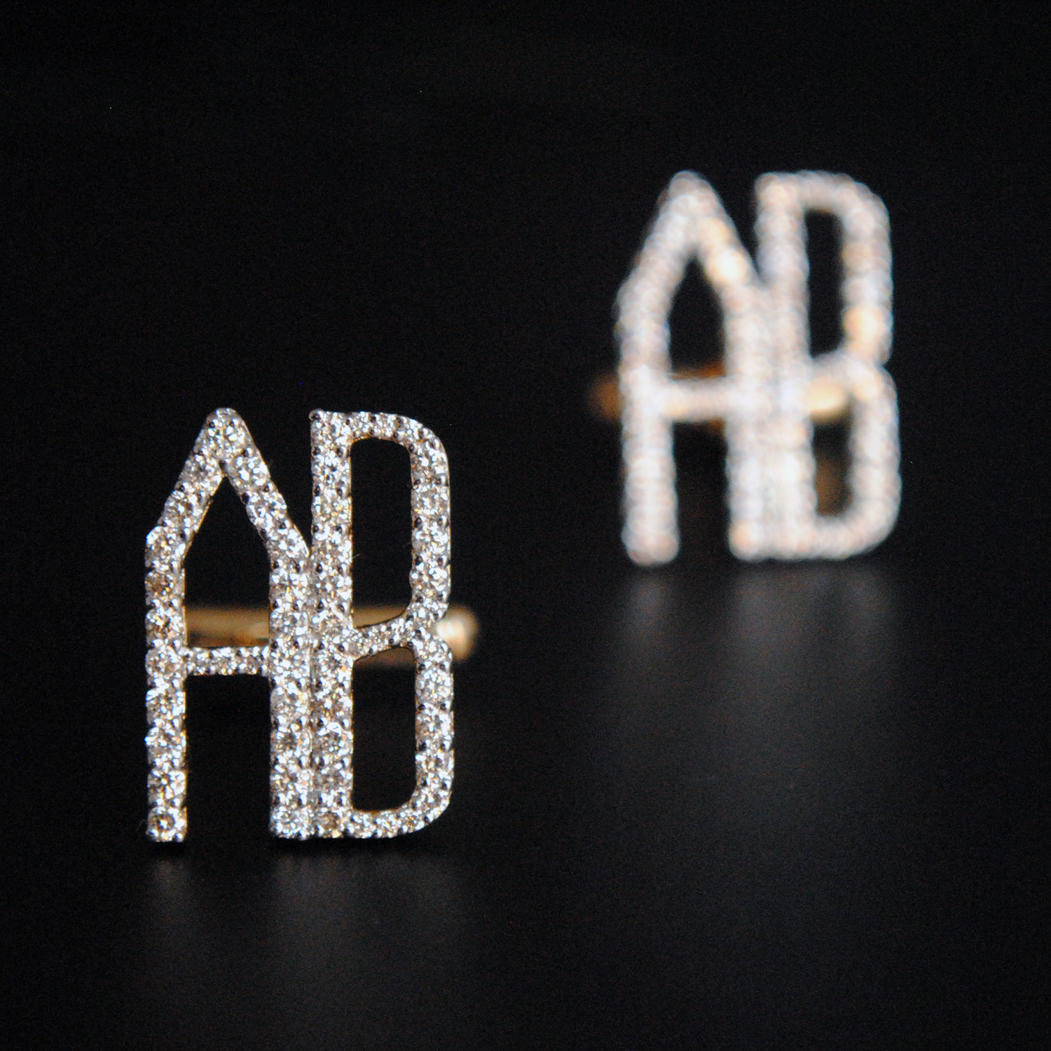 Personalised Gold and Diamond Initial Cufflinks-Abhika Jewels