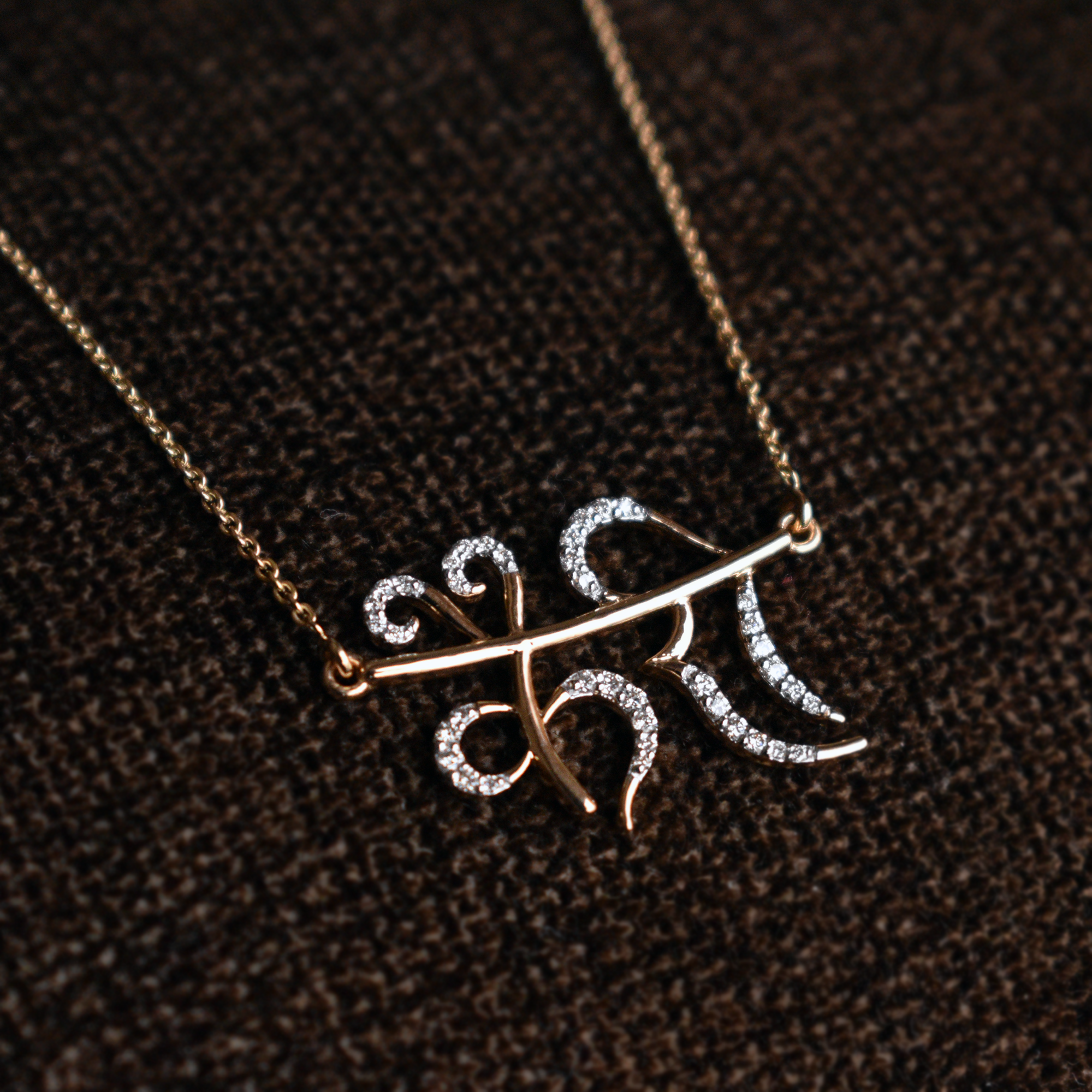 Customised Hindi Name Necklace in 14K Gold and Diamond LP122
