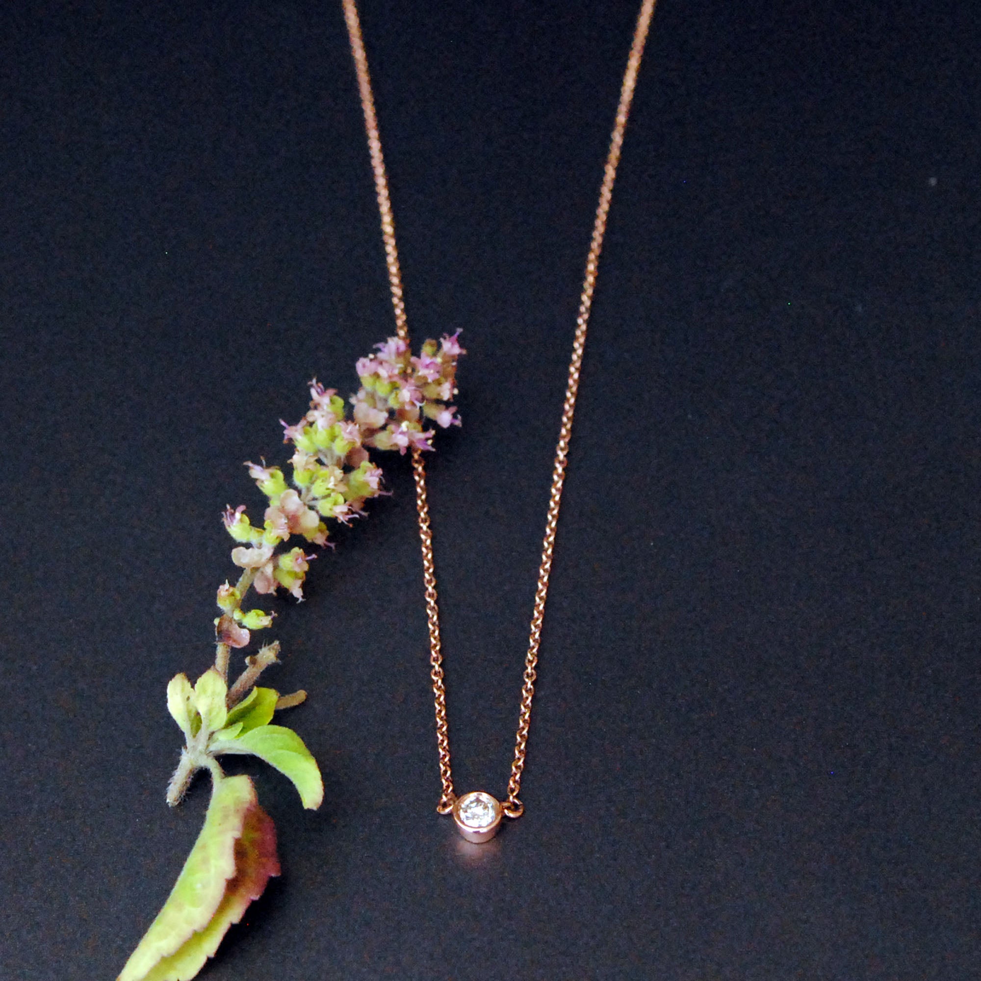 Chevron Diamond Pendant Rose Gold V Shaped Layering Necklaces Drop 14K Rose Gold - Ready to Ship