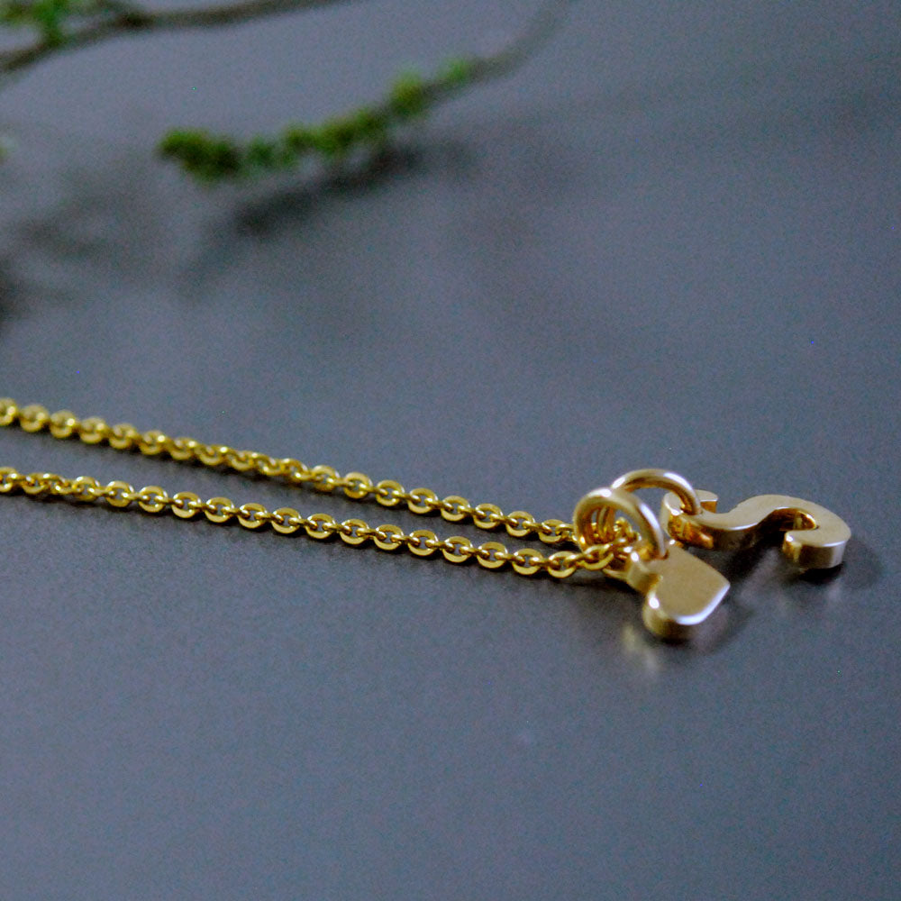 Andrea Design - Custom Letter B Necklace Dainty 14k Yellow Gold Initial  Necklace - Oveela Jewelry