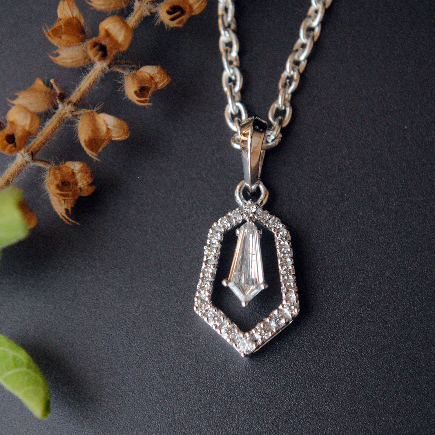 Shield Halo Pendant Charm Necklace