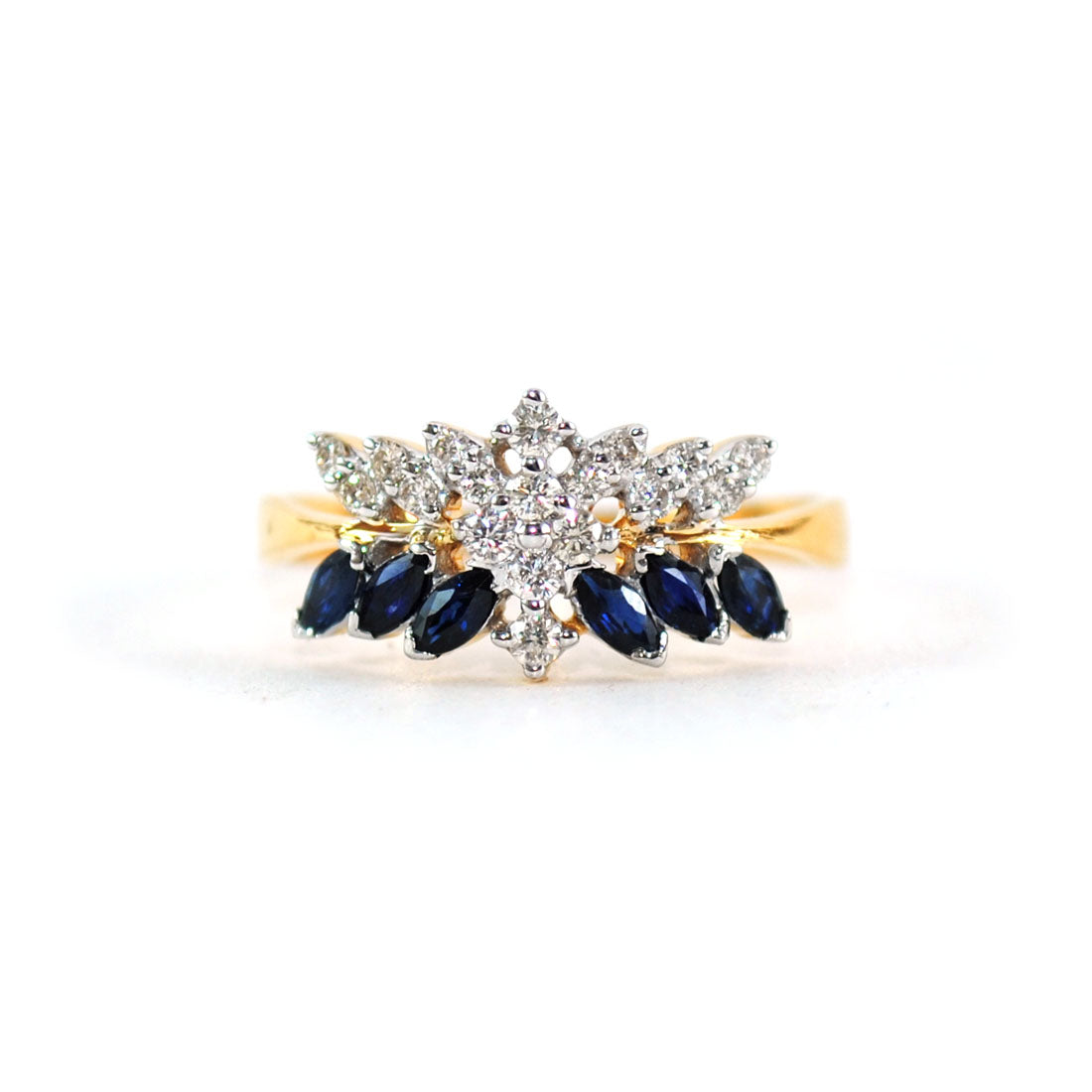 Blue Sapphire and Diamond Statement Ring