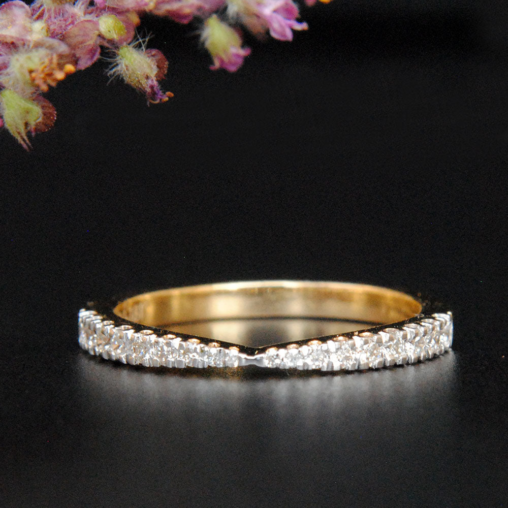 Pinched Center 2mm Tapered Stacking Wedding Band