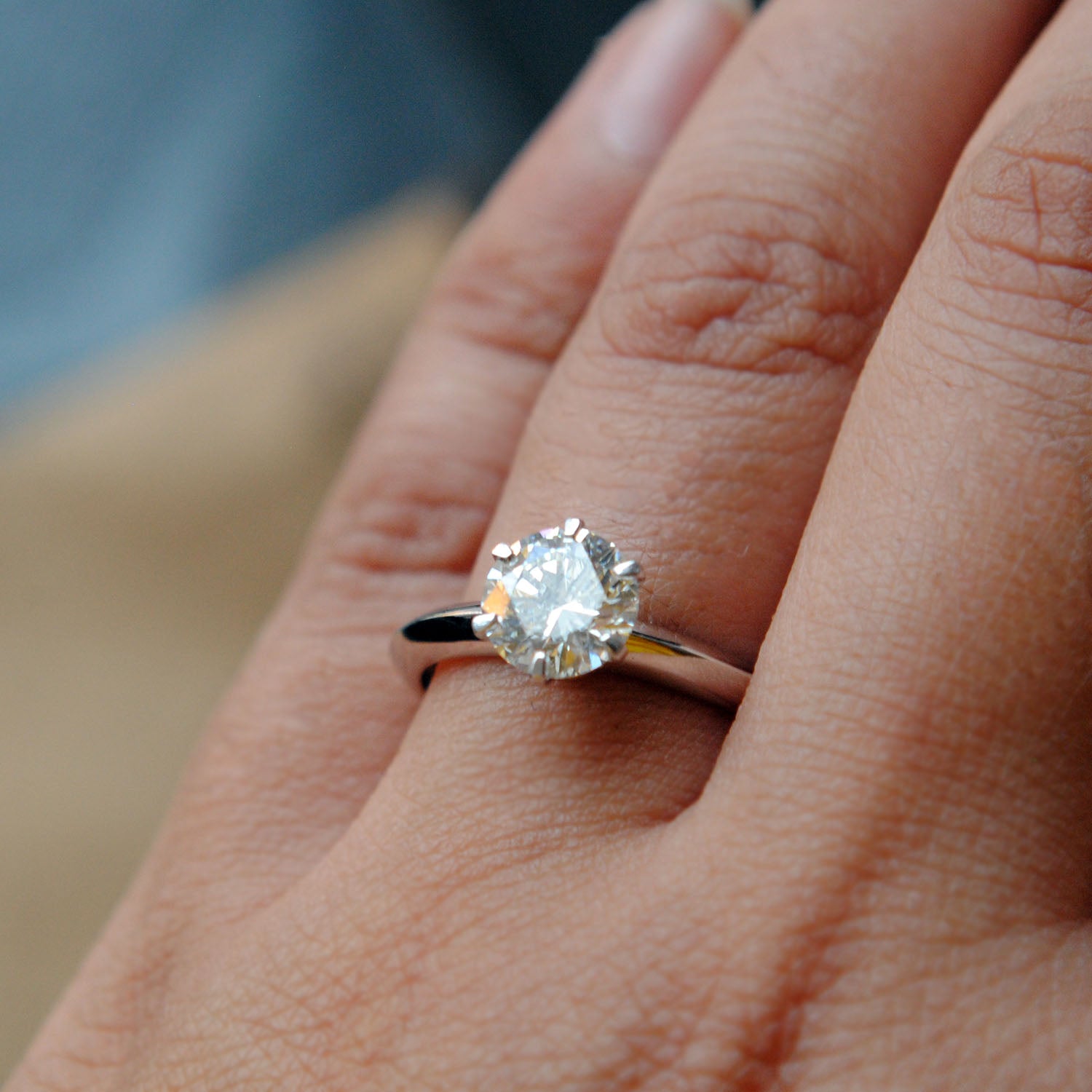 1 carat diamond ring 6 prong Clearance