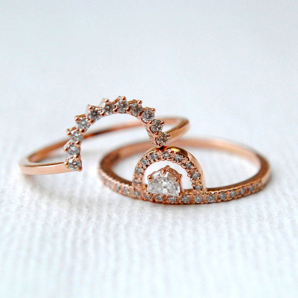 Buy Glossy Diamond and 18KT Rose Gold Solitaire Ring Online | ORRA