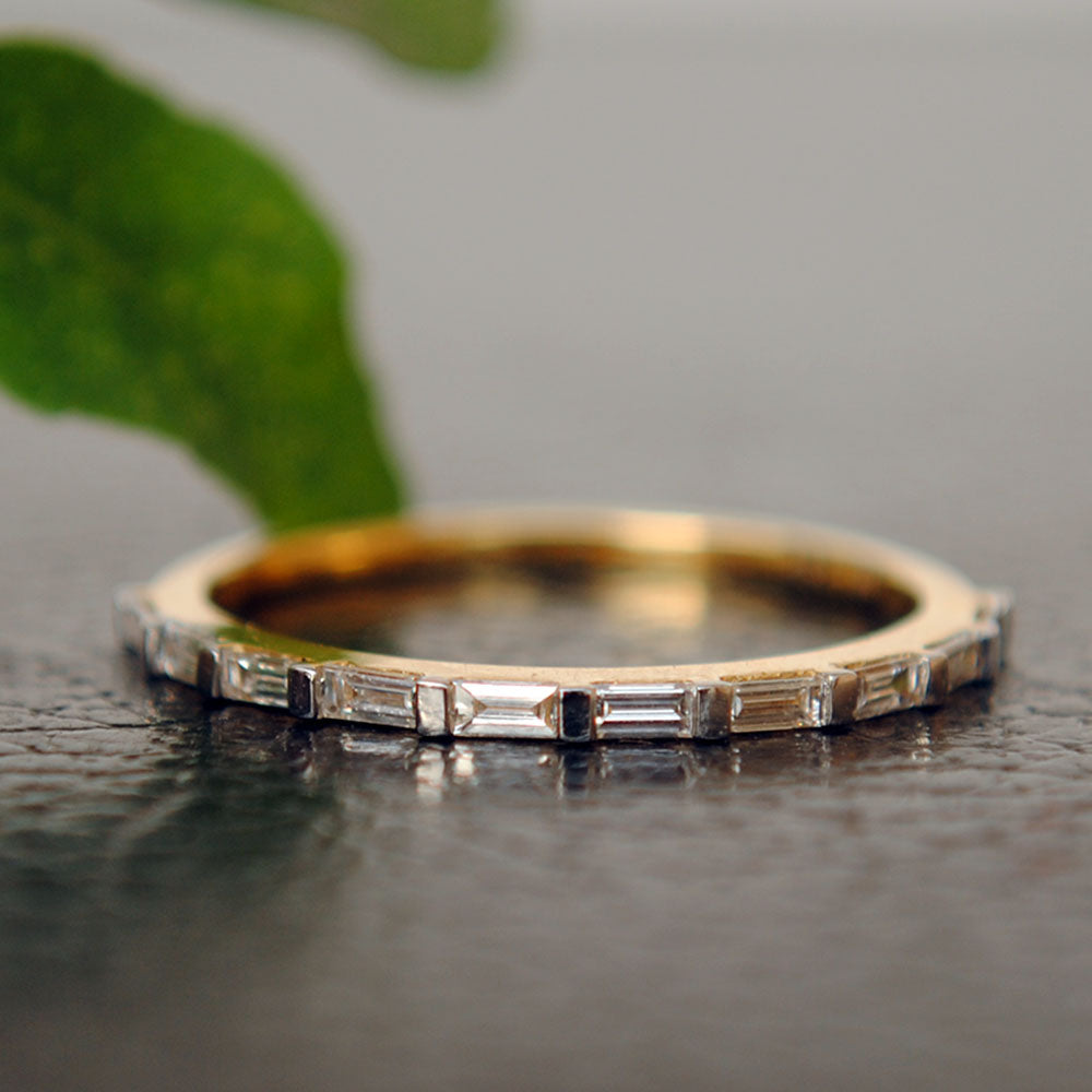Bar set baguette wedding band 2025