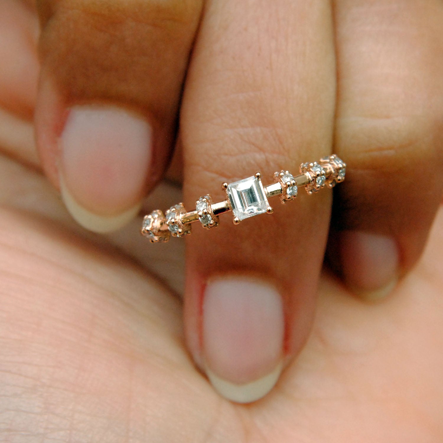 Square shop baguette diamond