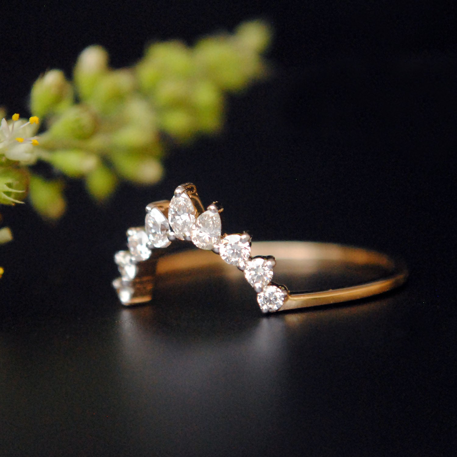 Marquise round wedding band deals