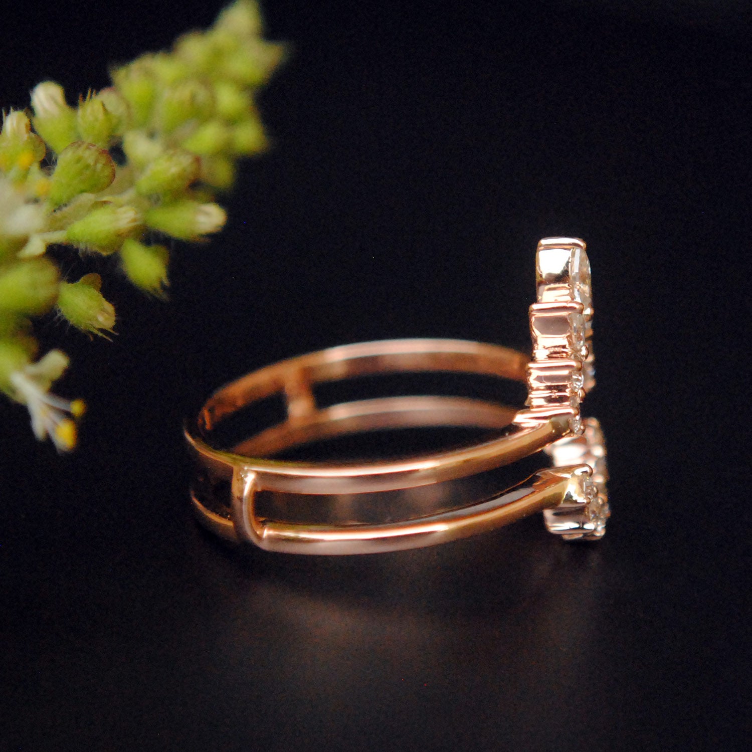 Radiant Rose Gold Diamond Wrap Ring Guard Enhancer – Splendid Jewellery