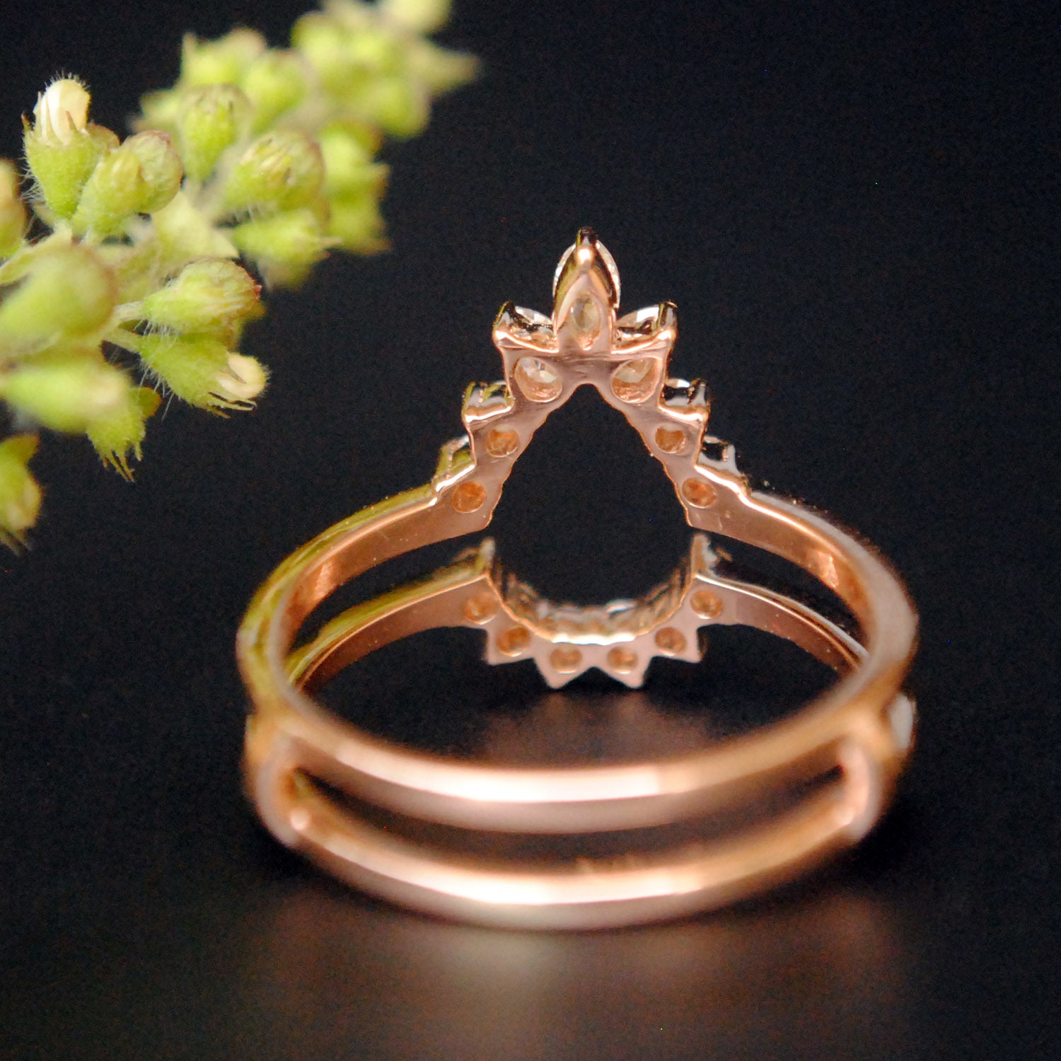 Pear Shaped Diamond Ring Guard/Enhancer - Abhika Jewels