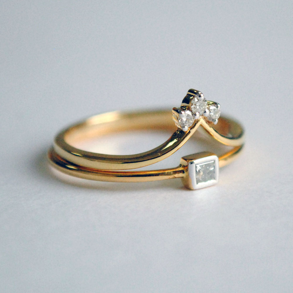 Mikaela Monogram Engagement Ring 18K Yellow Gold – ZNZ Jewelry Affordagold