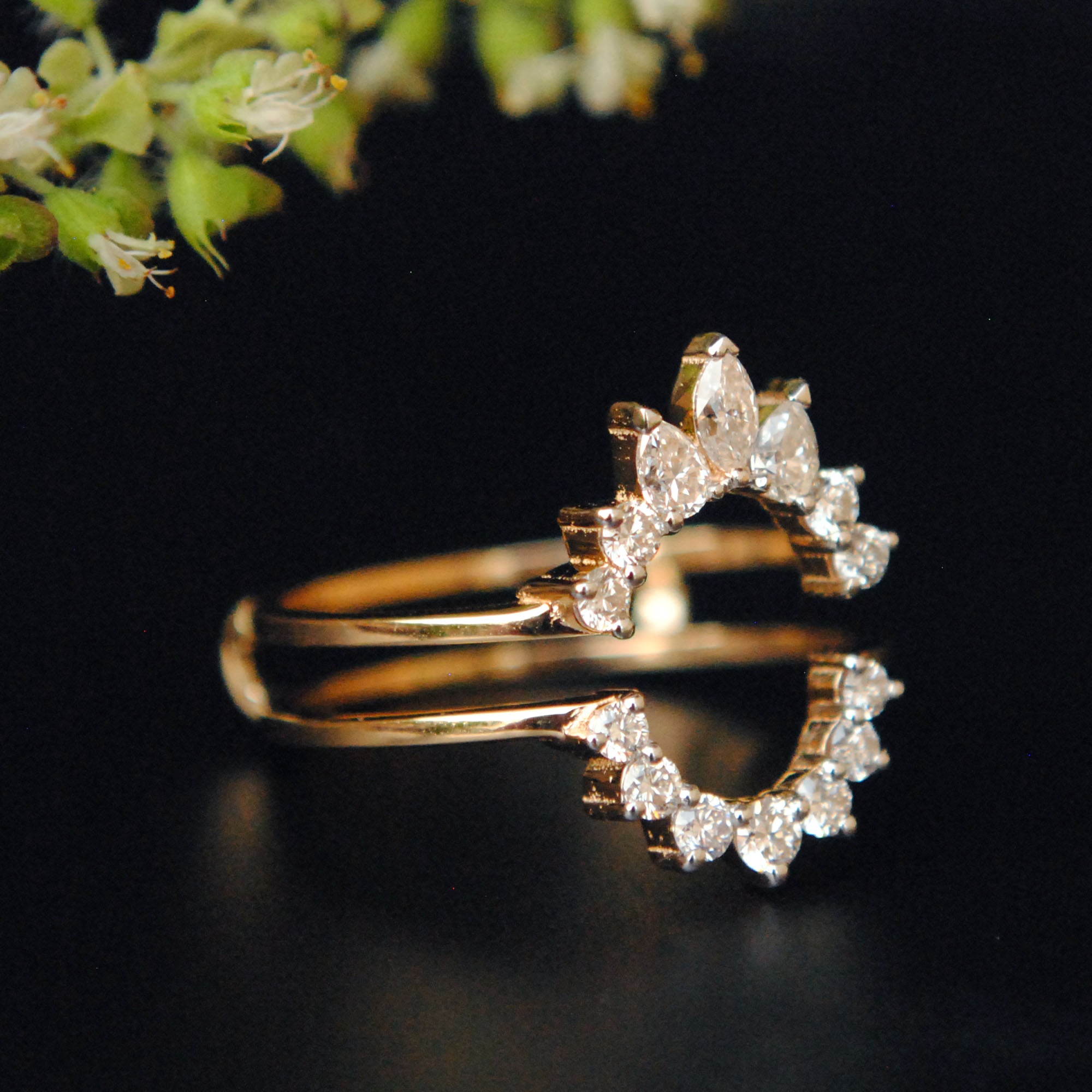 Customizable Diamond Crown Ring Enhancer 14K Gold .55 Carat Diamond Ring  Guard Wedding Band For Sale at 1stDibs | 14k gold ring guard, custom ring  enhancer, ring enhancer yellow gold