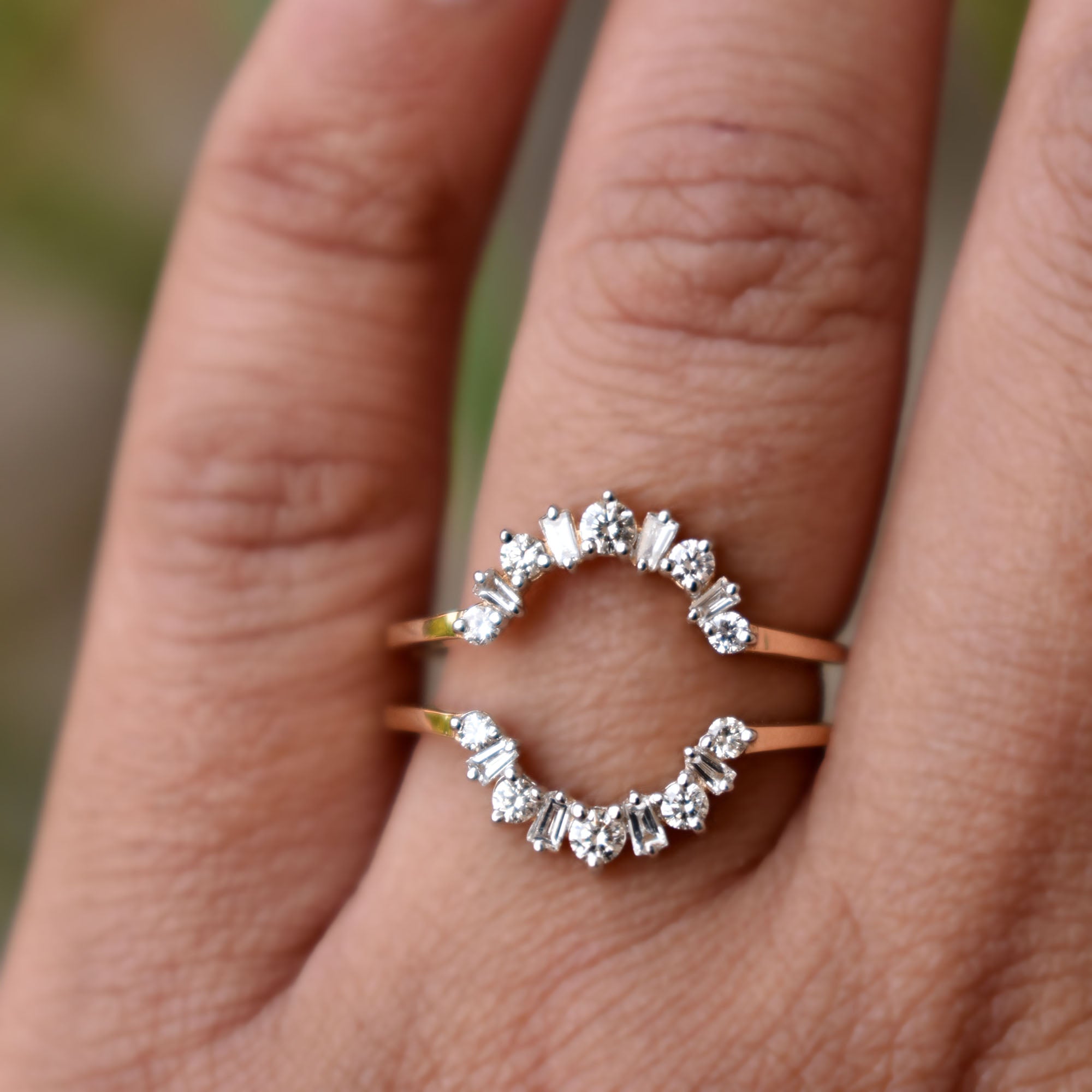 Pear Shaped Diamond Ring Guard/Enhancer - Abhika Jewels
