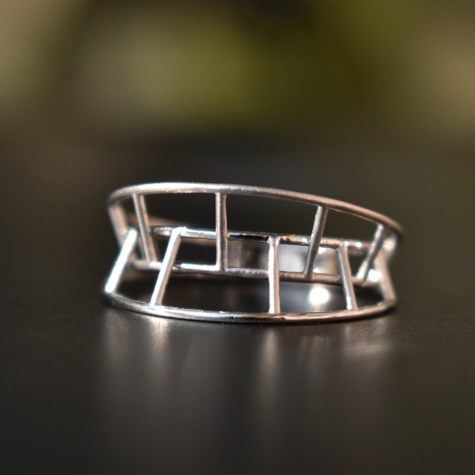 Unique 3Gold Cage 3D Statement Ring