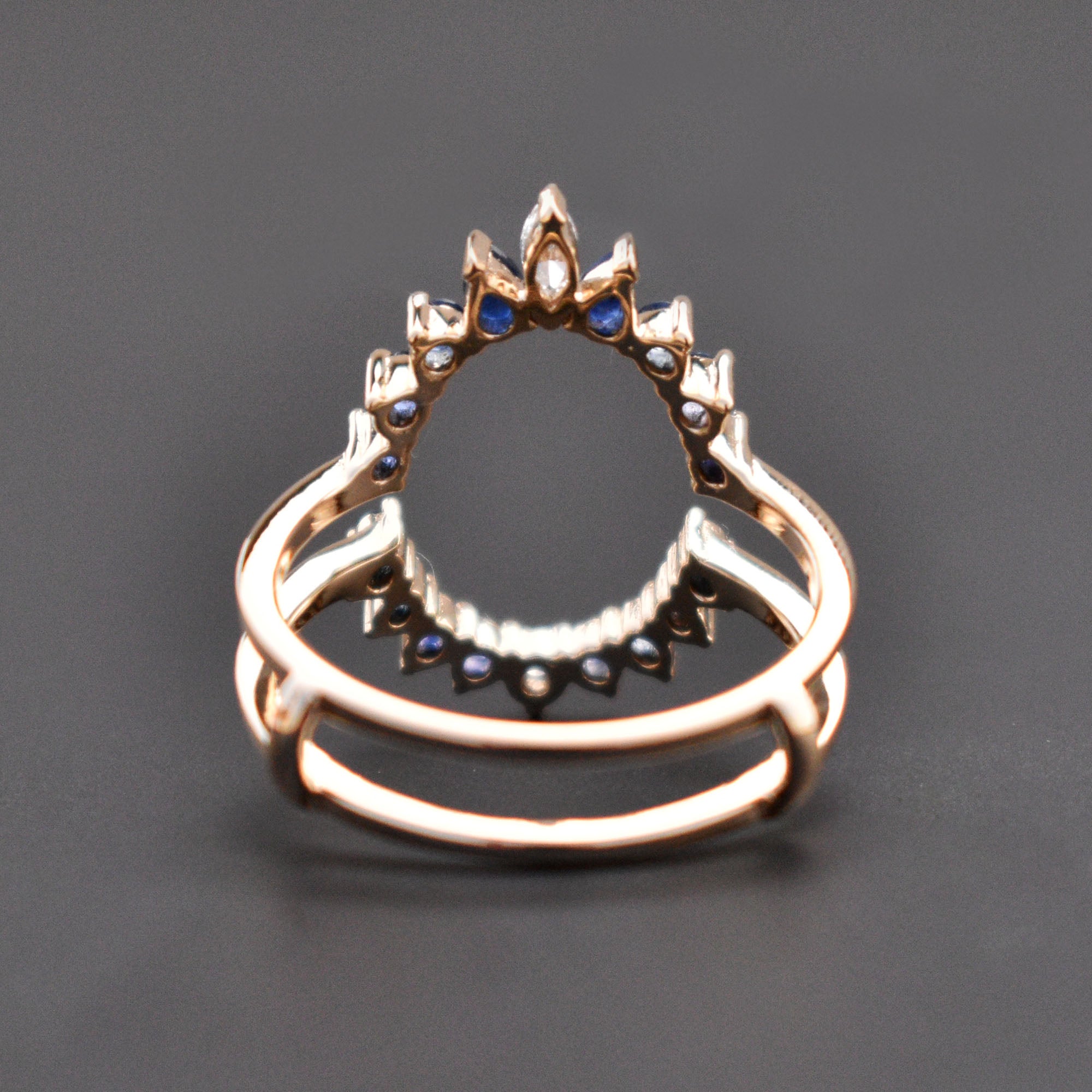 Oval Shaped Baguette & Round Diamond Ring Guard Enhancer - Abhika Jewels