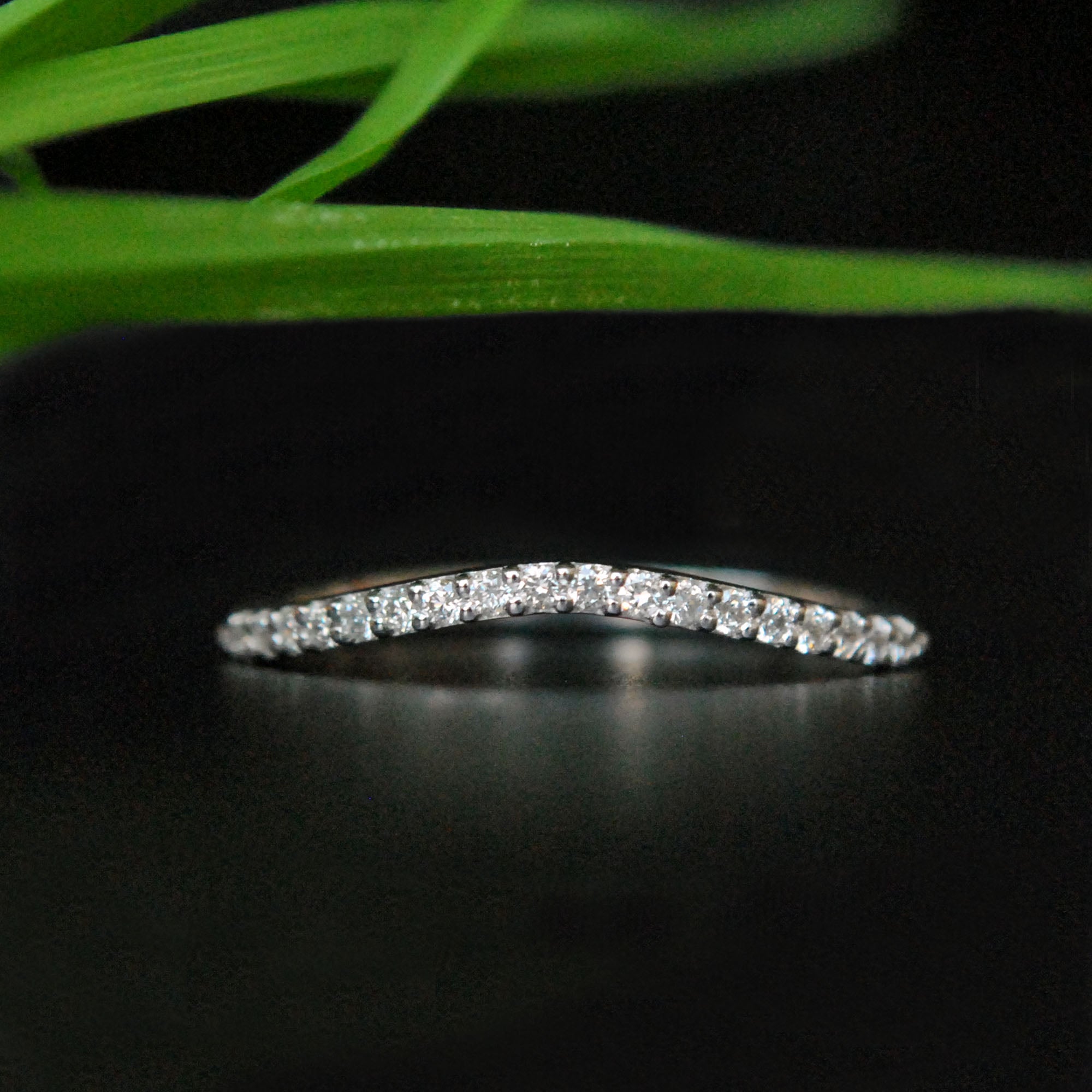 Curved diamond eternity deals ring