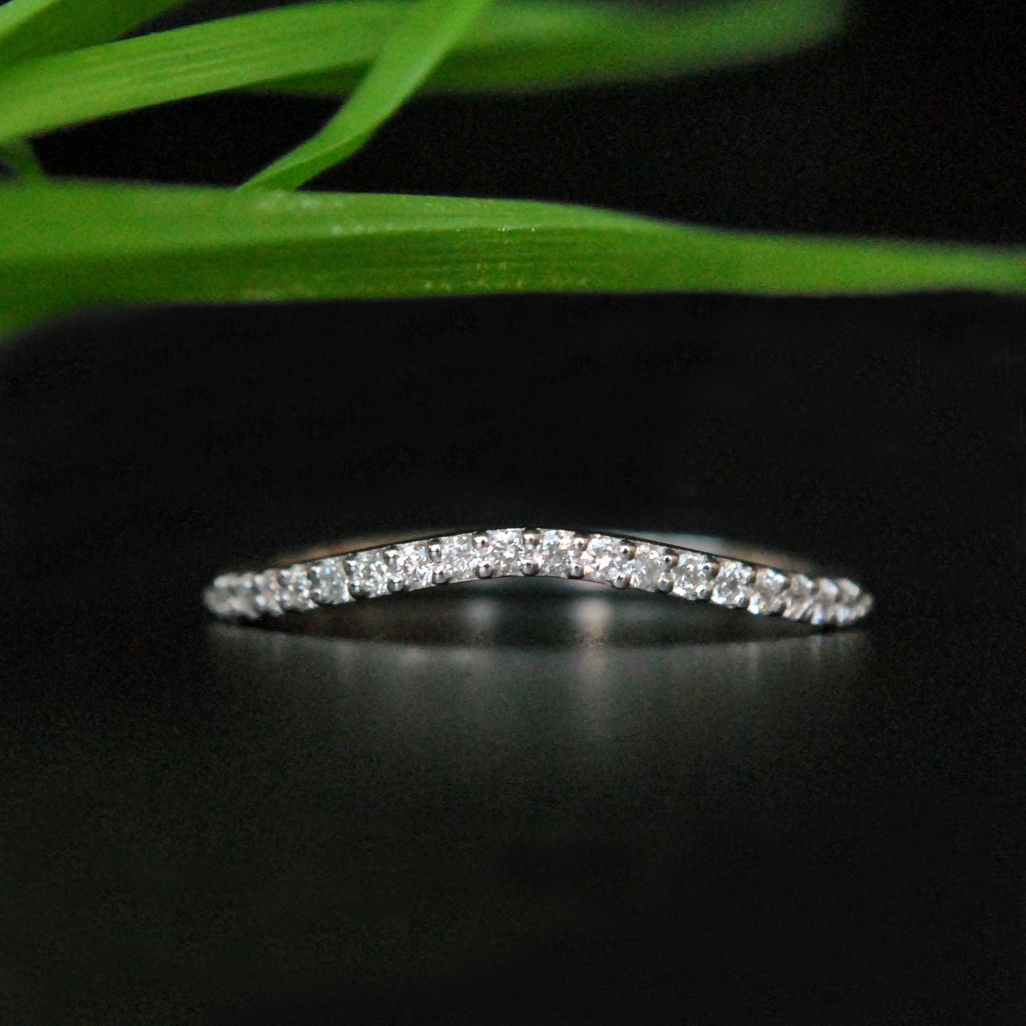 Half Eternity Nesting Curved Wedding Contour Ring