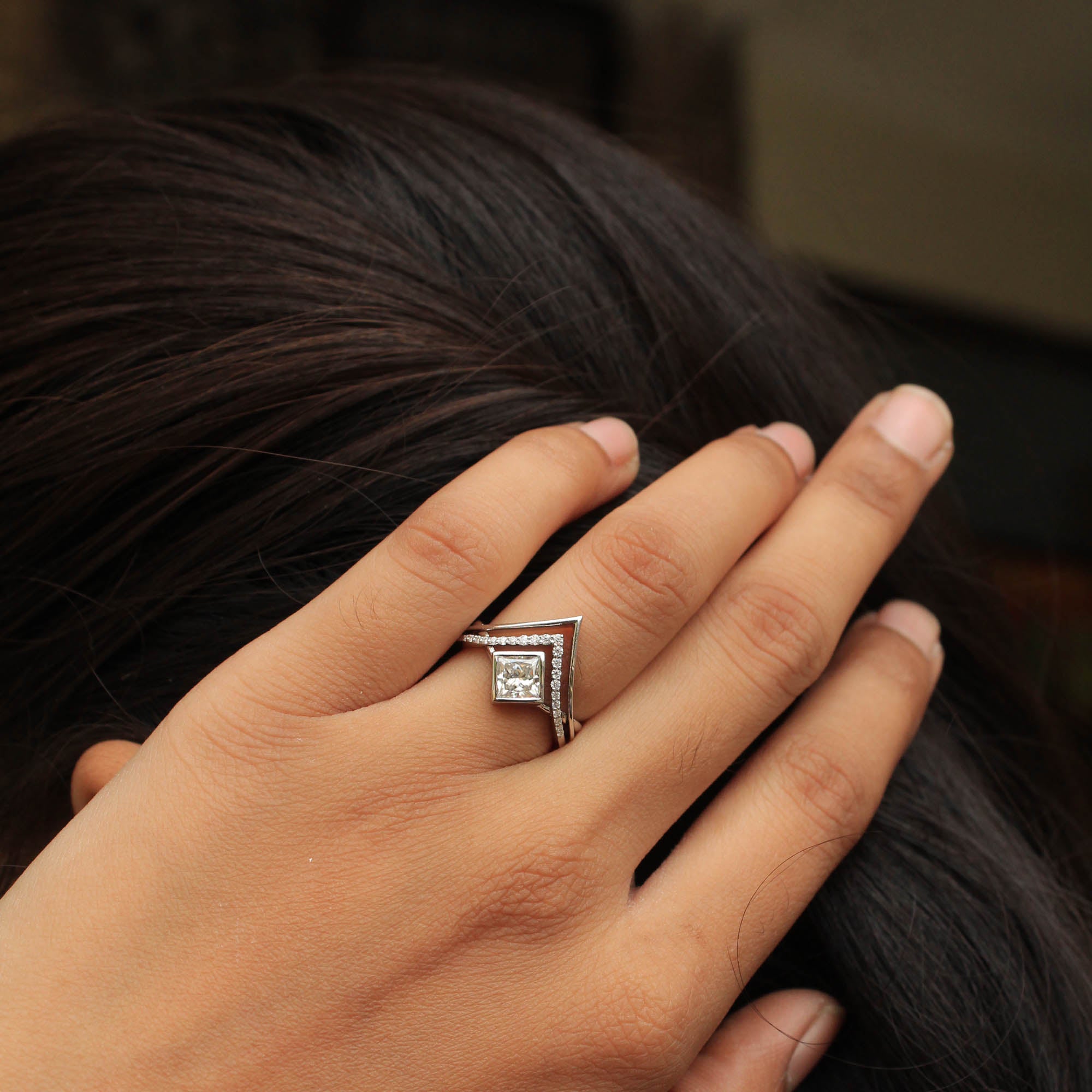 Gorgeous Interlocking Engagement Ring Set | District 777 Jewelry