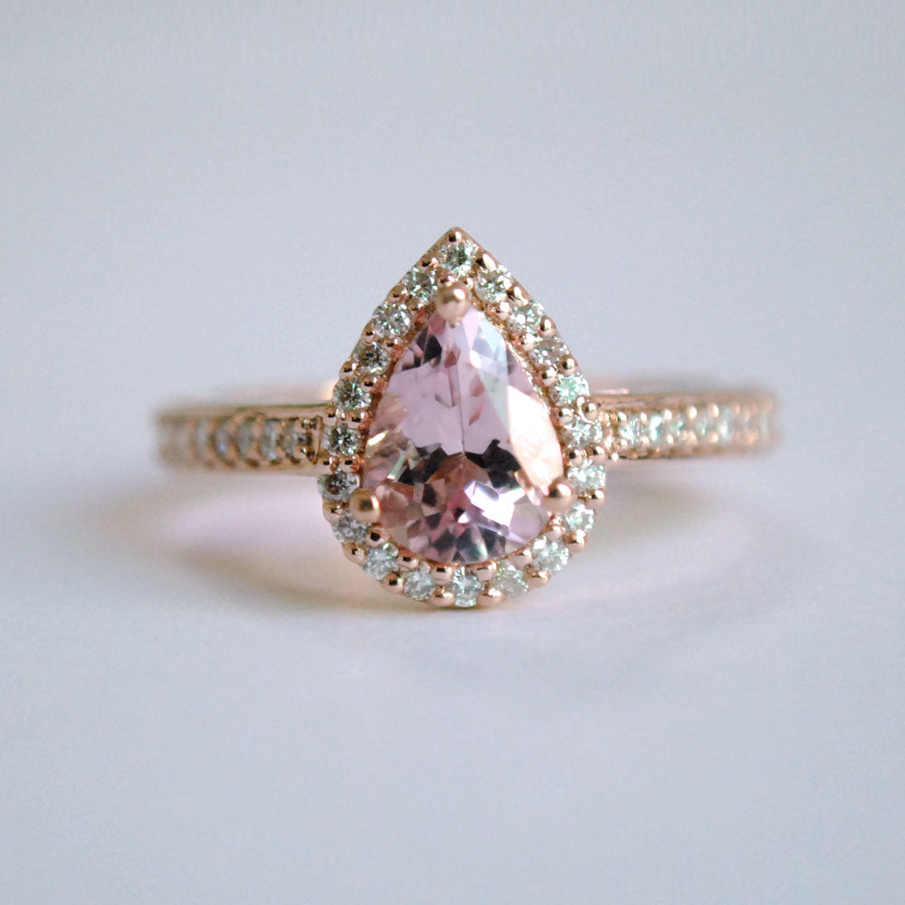 Pear Morganite Engagement Ring