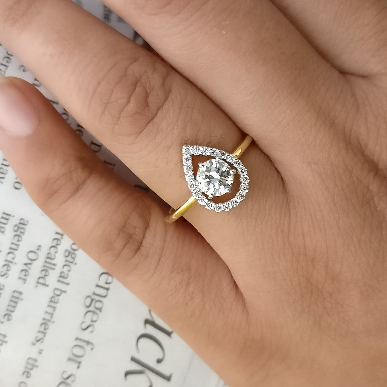 Unique Pear Shaped Engagement Ring