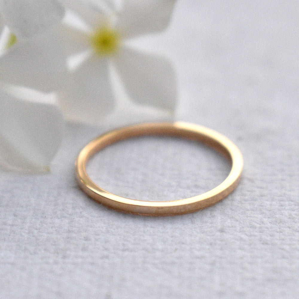 1mm Square Thin Flat Minimal Stack Ring