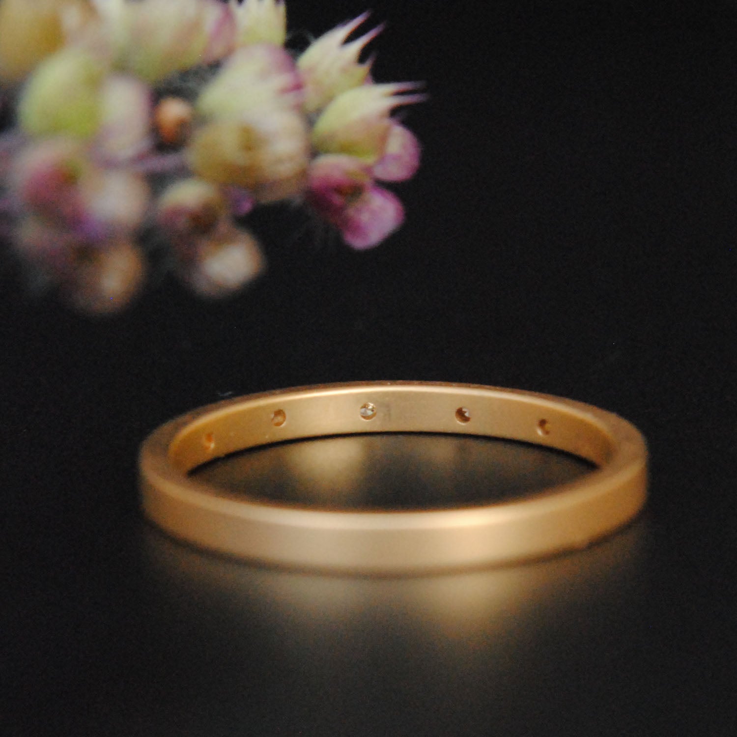 Yellow Gold Carved Vertical Lines 1950s 7mm Vintage Wide Wedding Band —  Antique Jewelry Mall