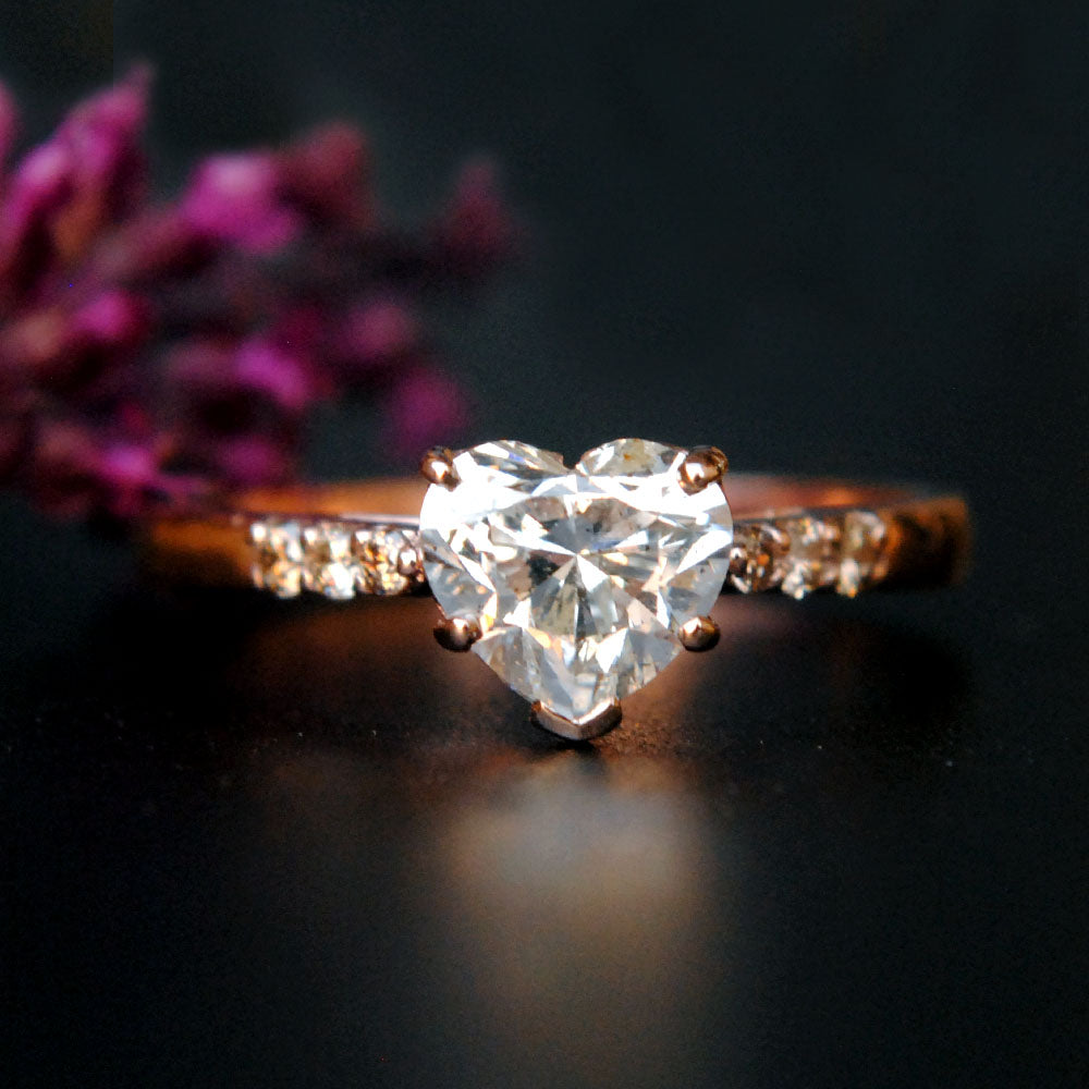 1 Carat Heart Diamond Engagement Ring