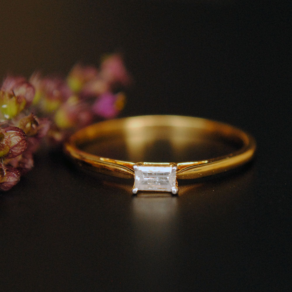 East West Baguette Small Diamond Ring