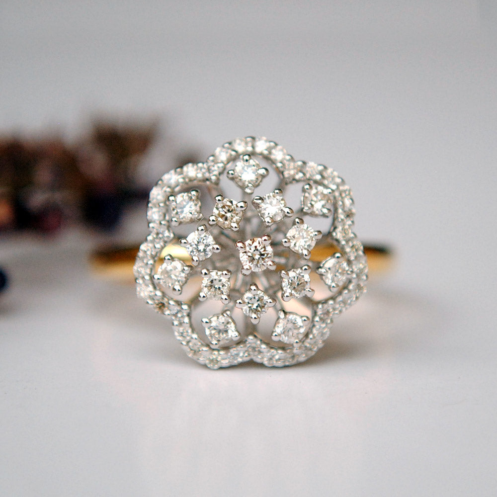 Floral Cluster Diamond Cocktail Ring