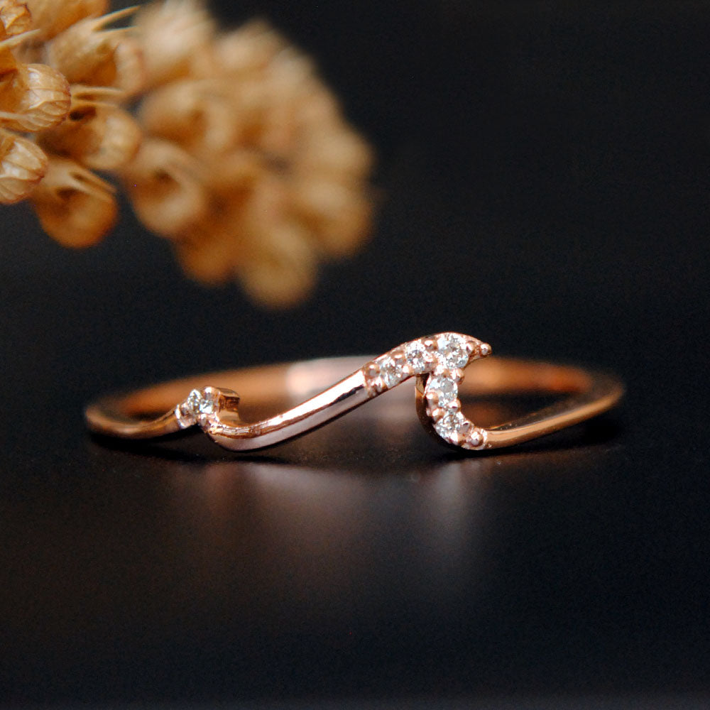 Dainty Diamond Wave Stack Ring