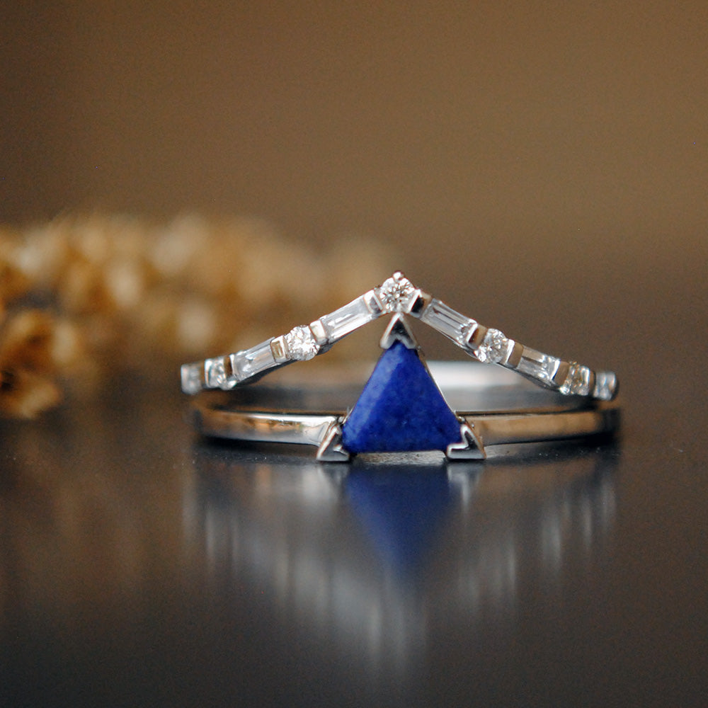Something Blue Lapis Lazuli Ring Set